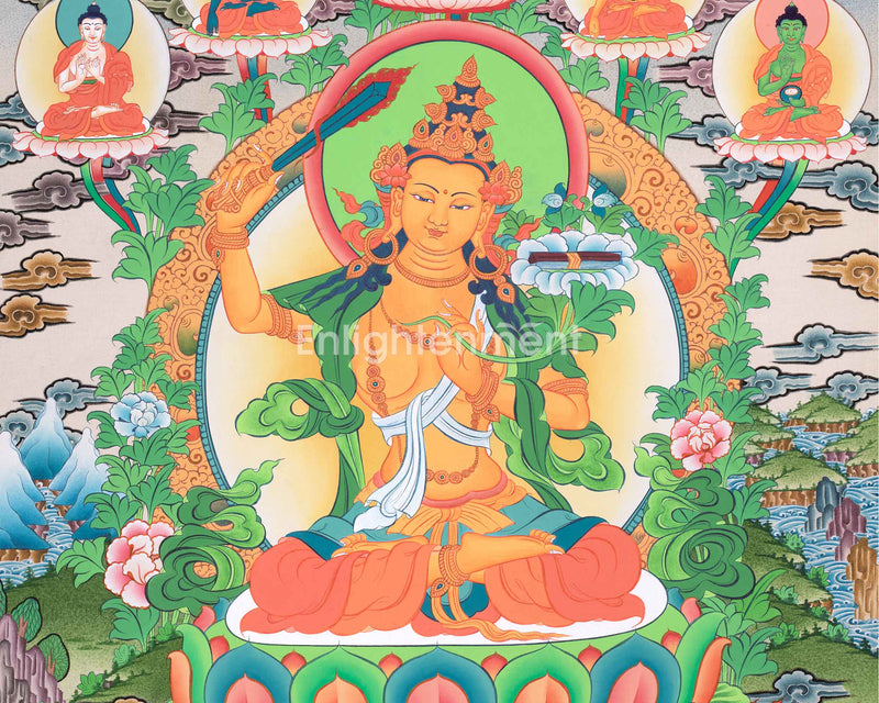 Manjushri Wisdom Bodhisattva | Chenrezig and Vajrapani | Five Dhyani Buddhas