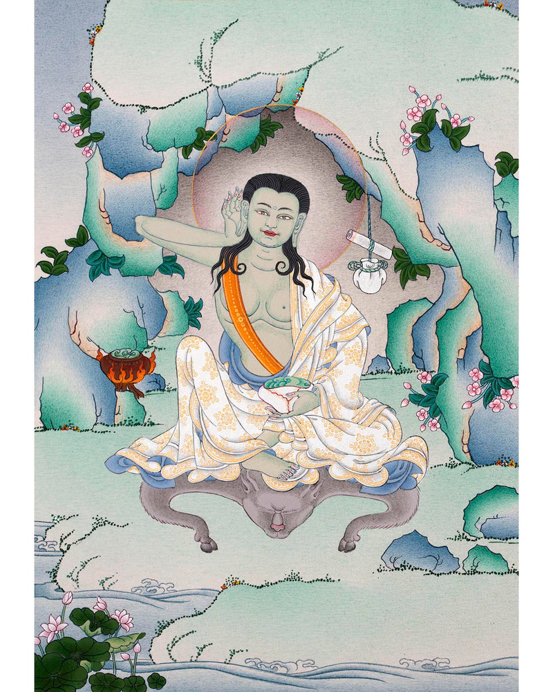 Milarepa Buddha Thangka | Tibetan Buddhist Master