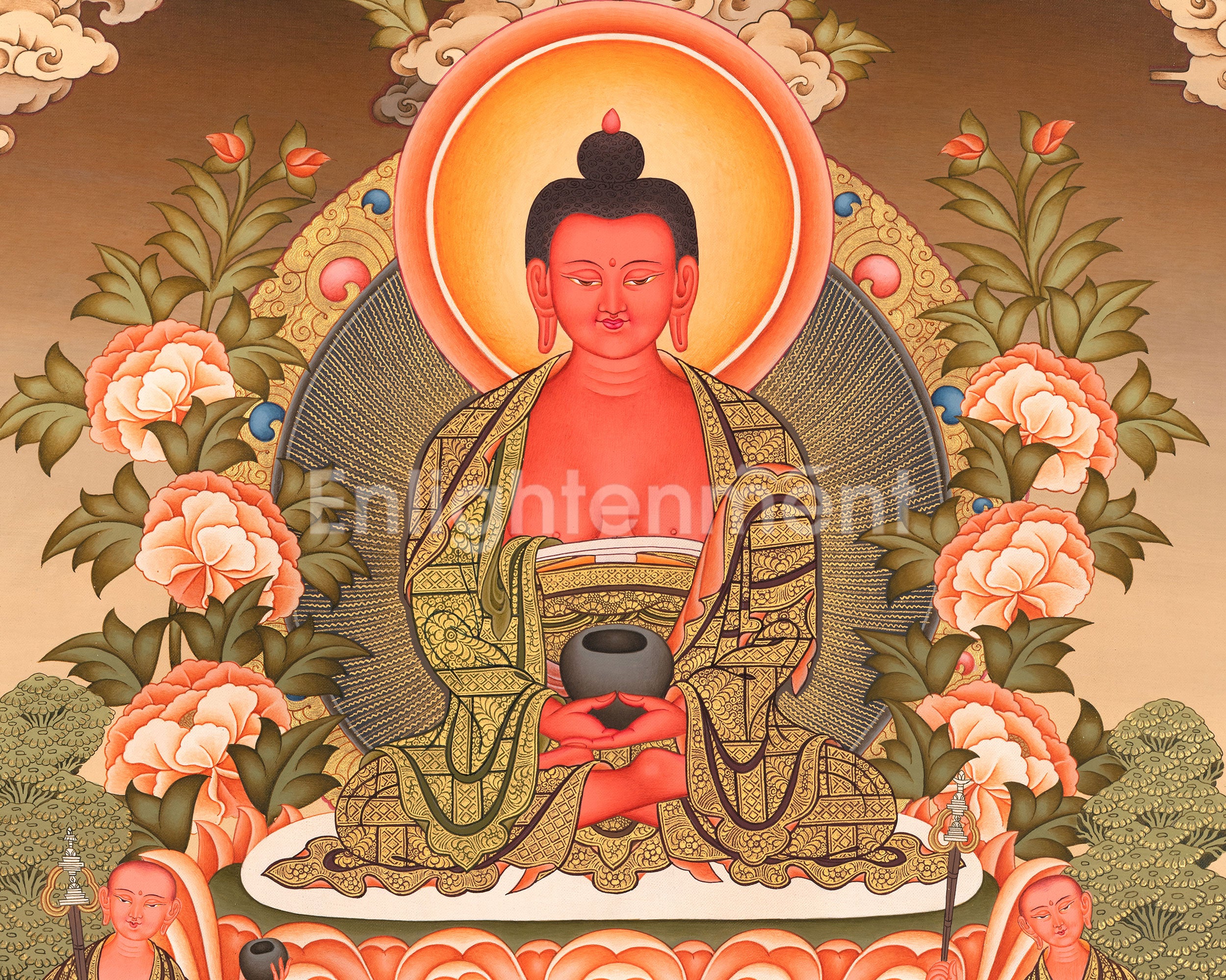 Pure Land Buddha Art | Amitabha Thangka for Clarity, and Liberation