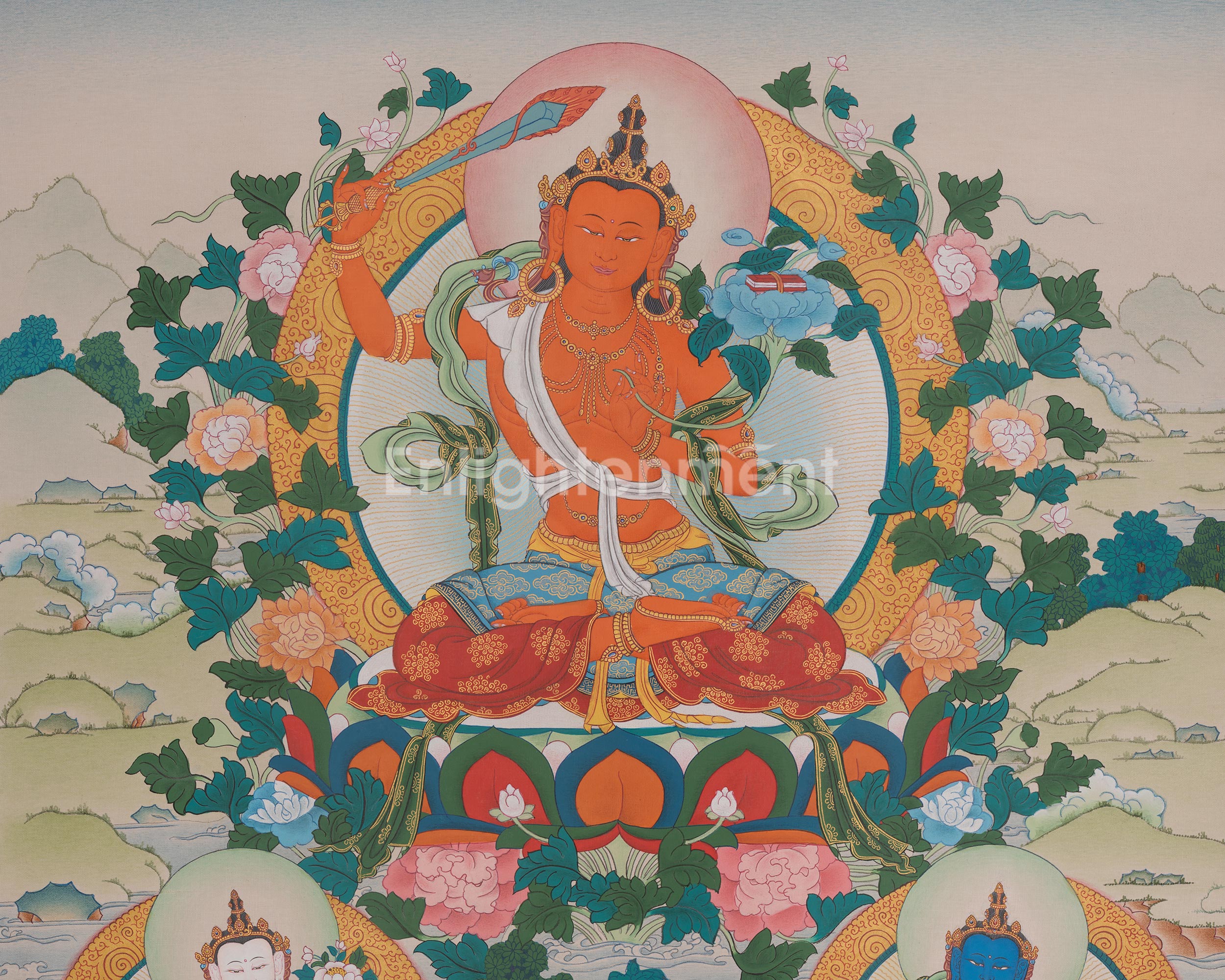 Manjushri Tibetan Artwork | Sword of Wisdom | Bodhisattva Deity
