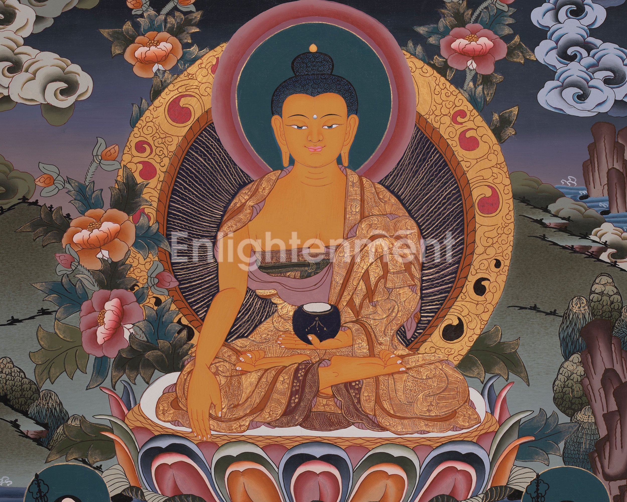 Original Hand-Painted Shakyamuni Buddha Thangka | Mindfulness Meditation And Yoga