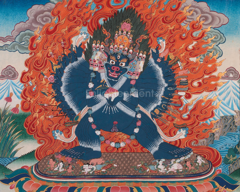 Heruka Yamantaka Thangka | The Wrathful Conqueror of Death