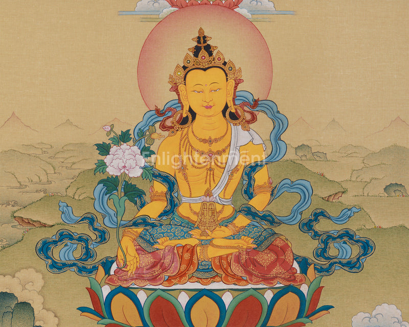 Kṣitigarbha Bodhisattva Thangka | Compassionate Guardian of Souls