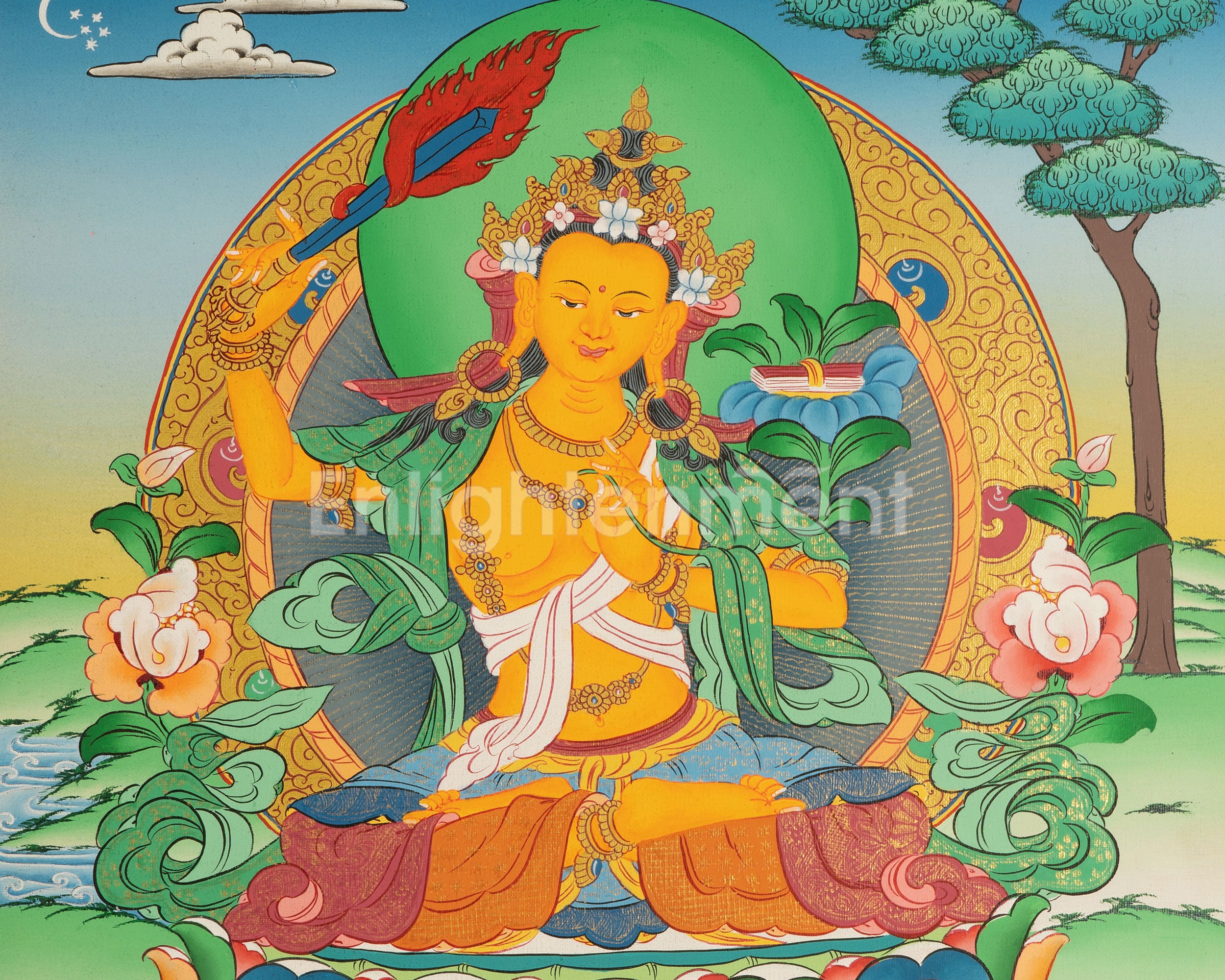 Buddhist Manjushree Thangka | Guardian of Knowledge