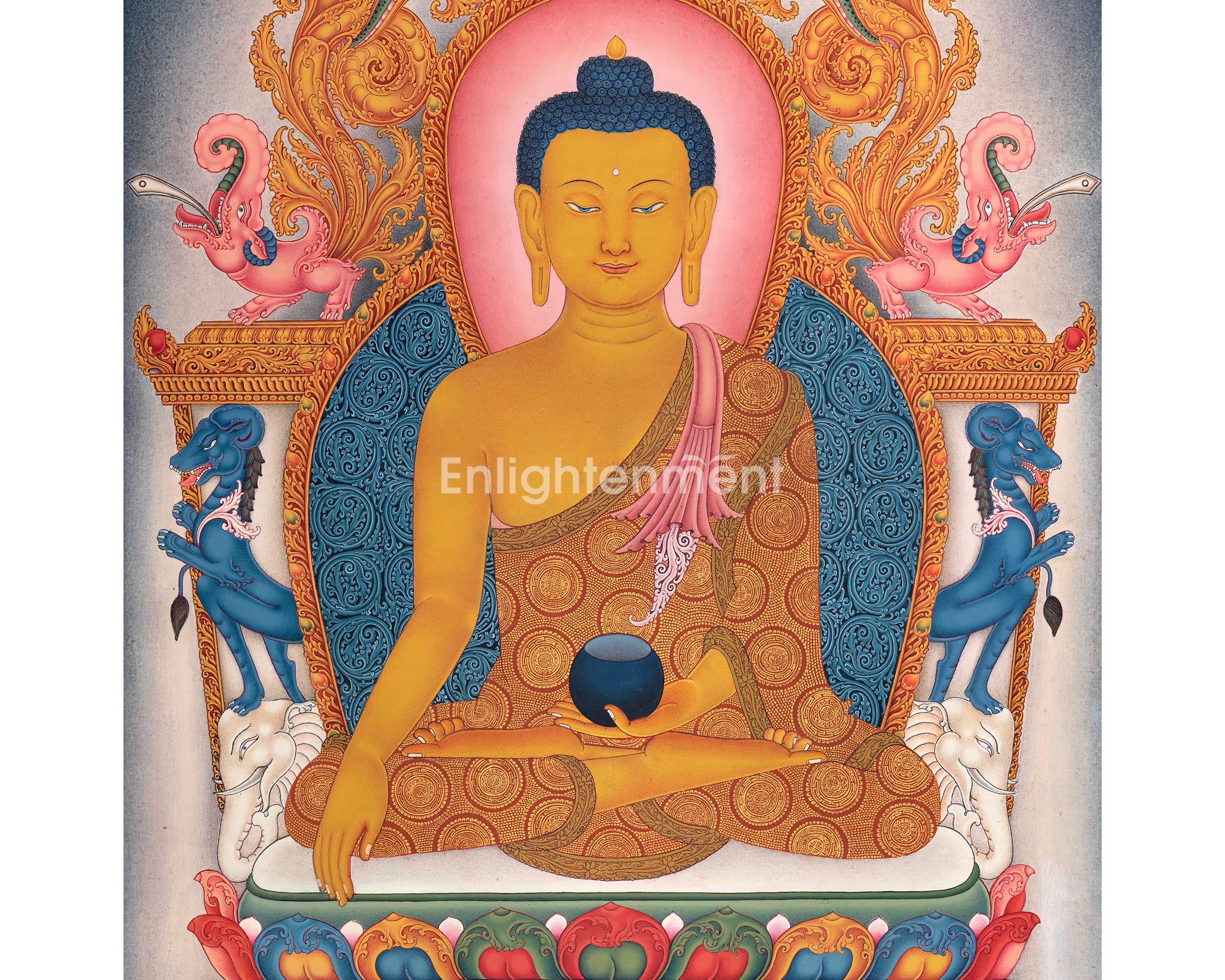 Hand Painted Thangka Of Siddhartha Gautama | Traditional Shakyamuni Buddha Art
