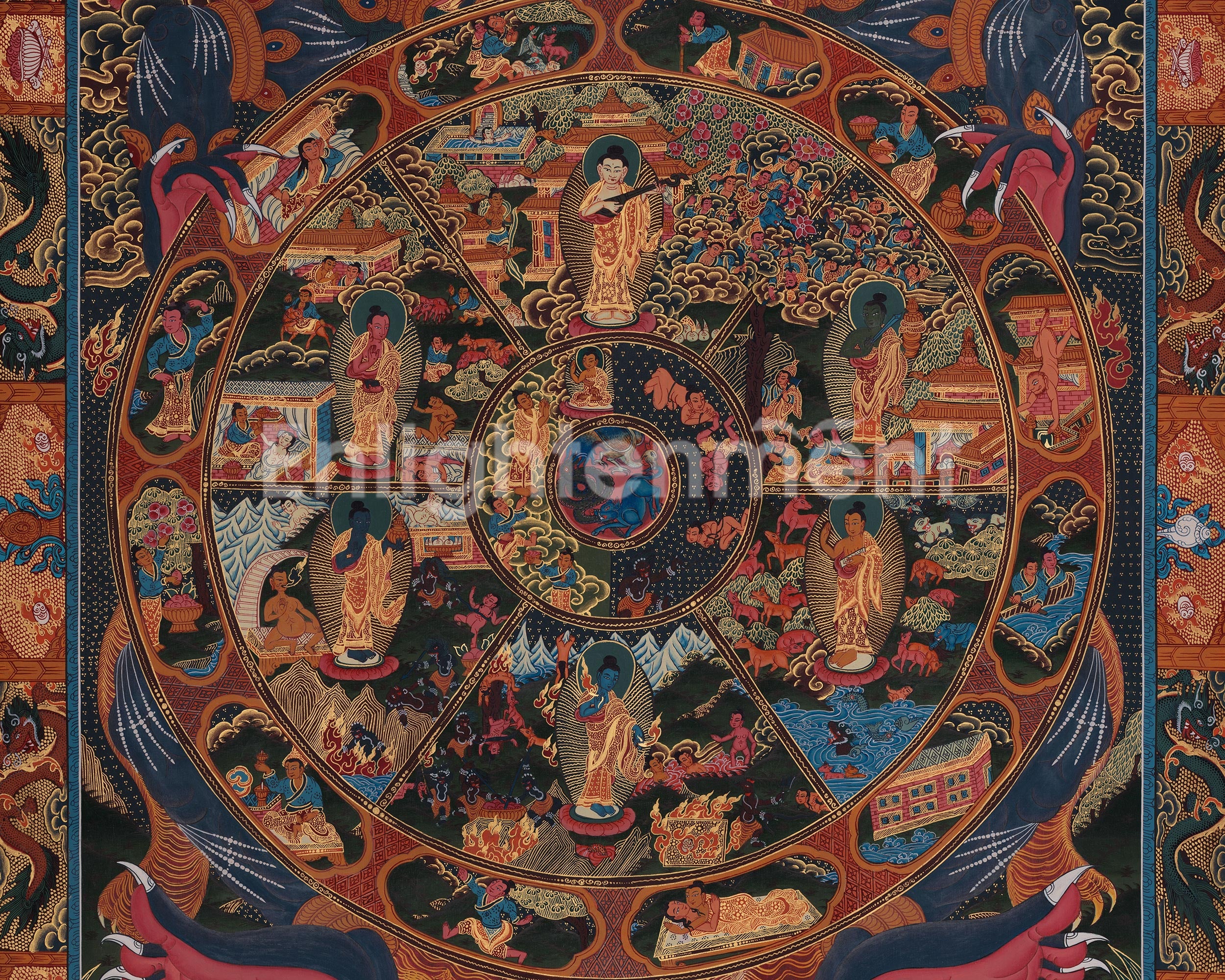 Wheel of Life Buddhist Artwork | Symbolizing Buddha’s Teachings