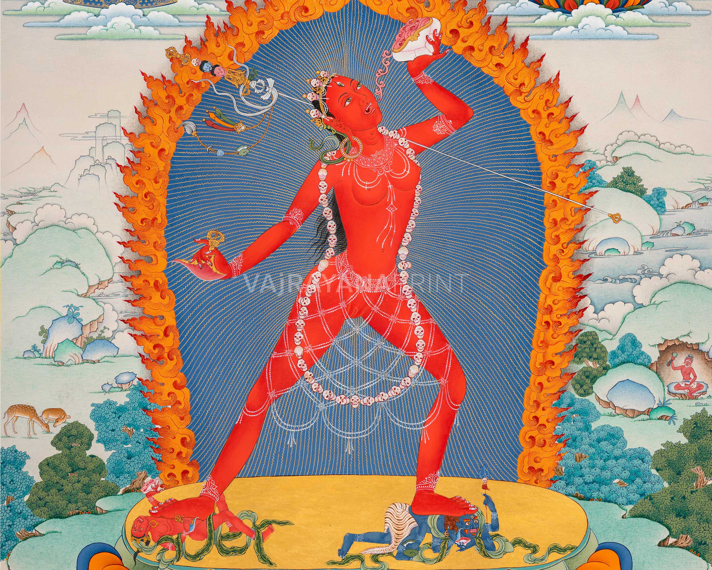 High Quality Vajrayogini Canvas Print |  Karma Gardi Style Dakini Artwork