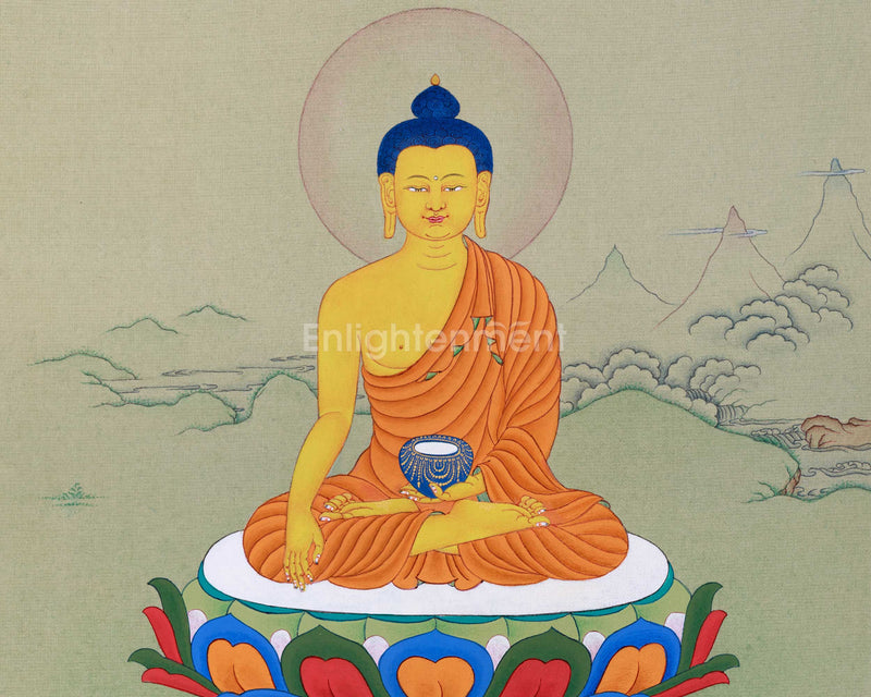 Buddha Shakyamuni Thangka, Handmade Art
