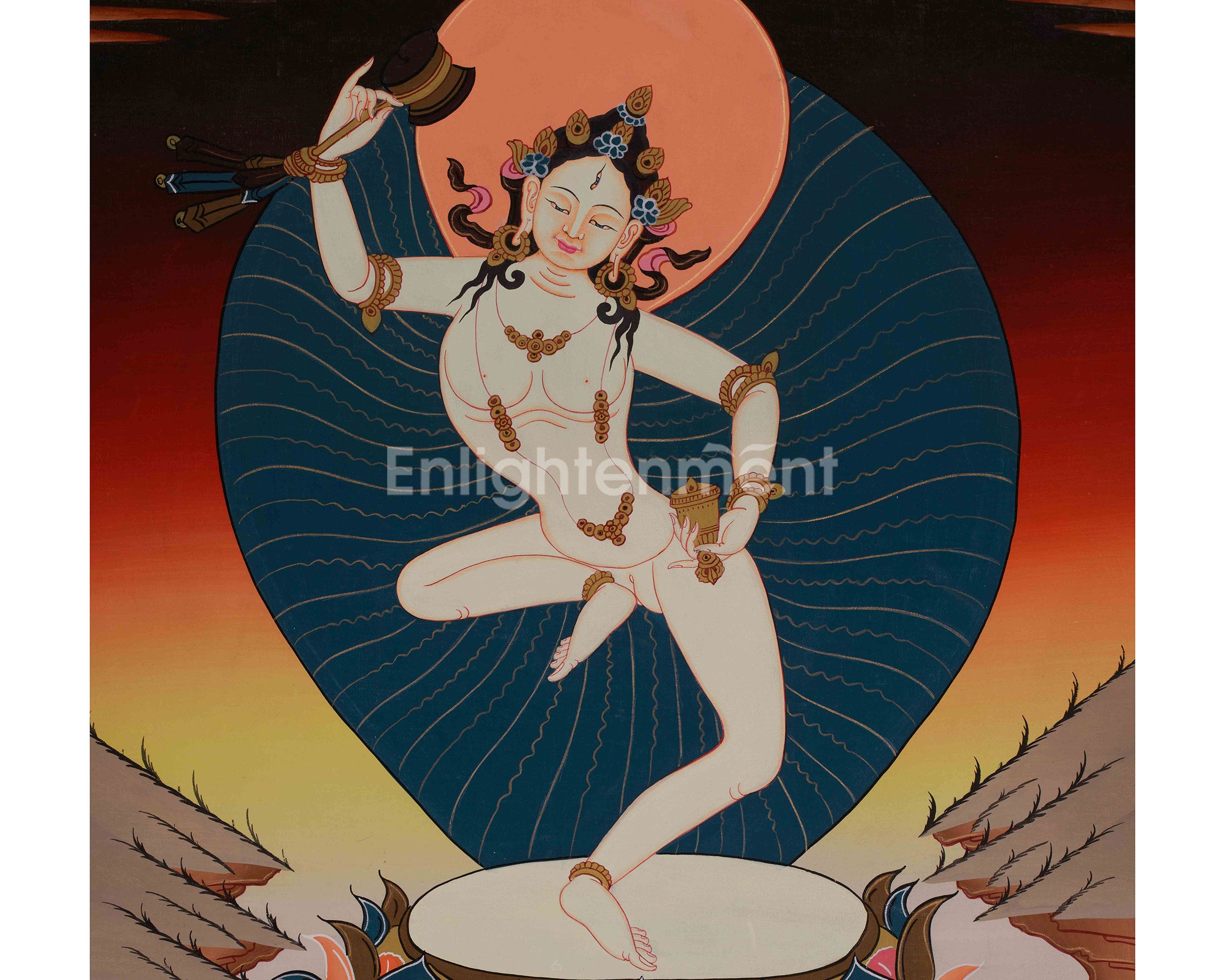 Machig Labdron Tibetan Thangka | Emanation of Wisdom and Fearlessness