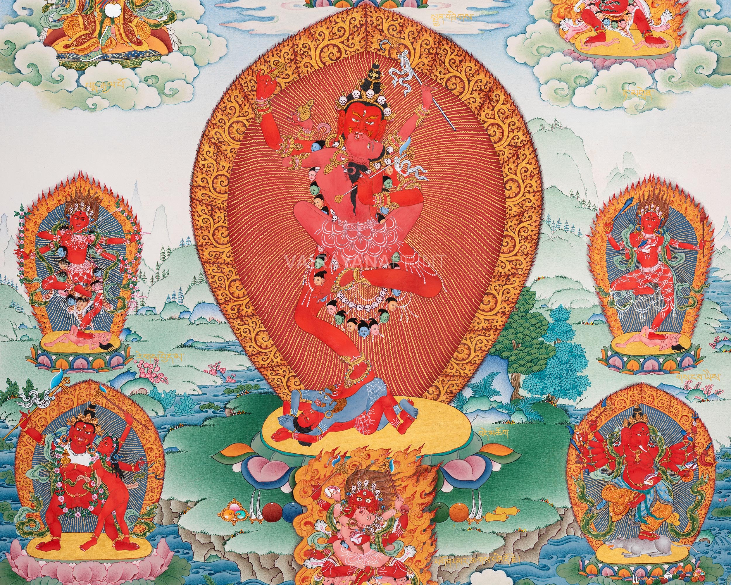 Wangdu Thangka Print | High-Quality Spiritual Artwork of Tantric Power and Blessings