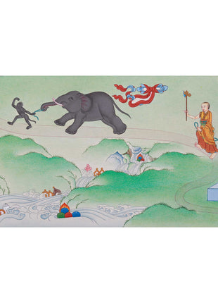Tibetan Samatha Meditation Thangka | Nine Stages of Vipassana
