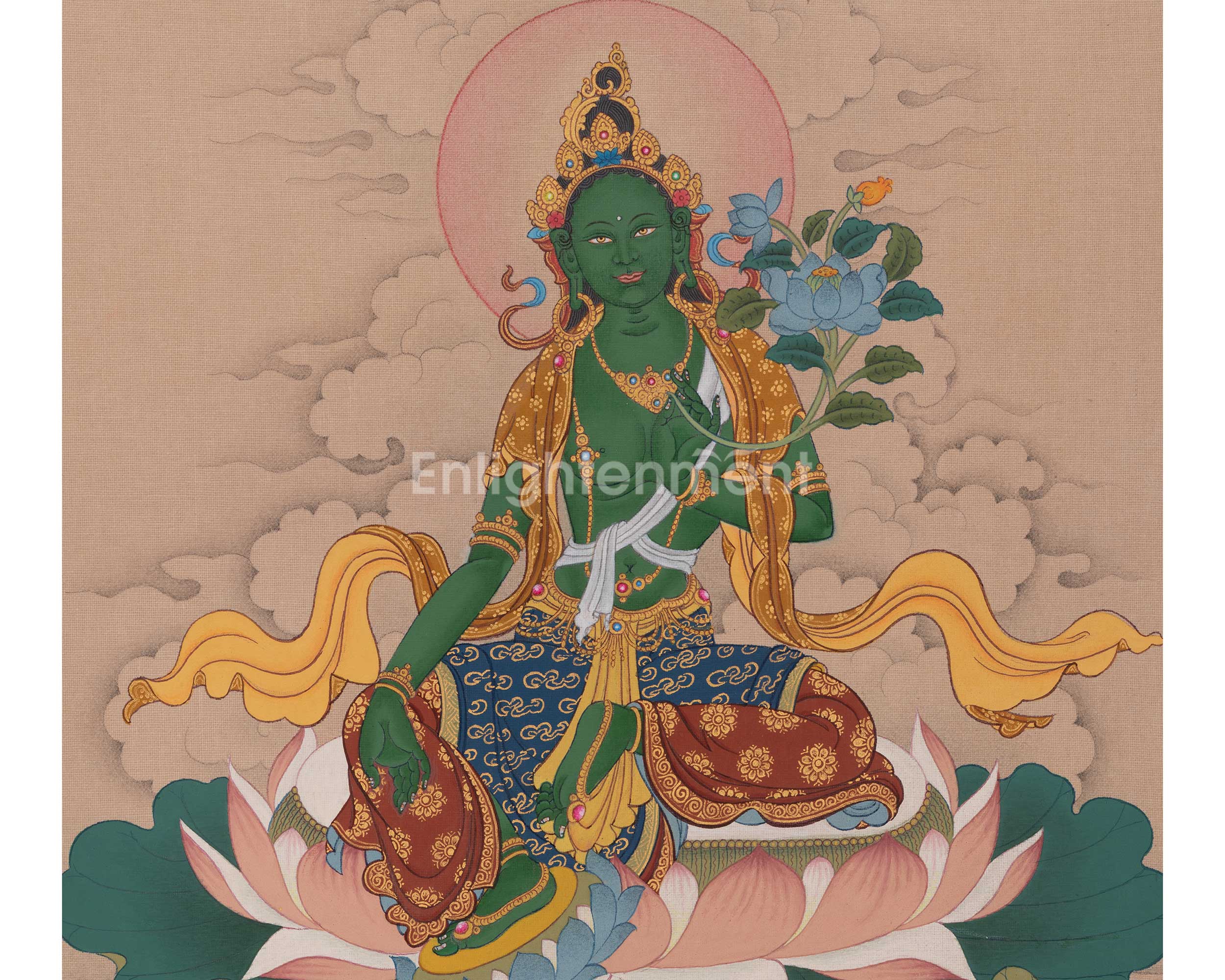 Green Tara Compassion Artwork | Female Buddha | Mother of All Buddhas | Feminine Empowerment