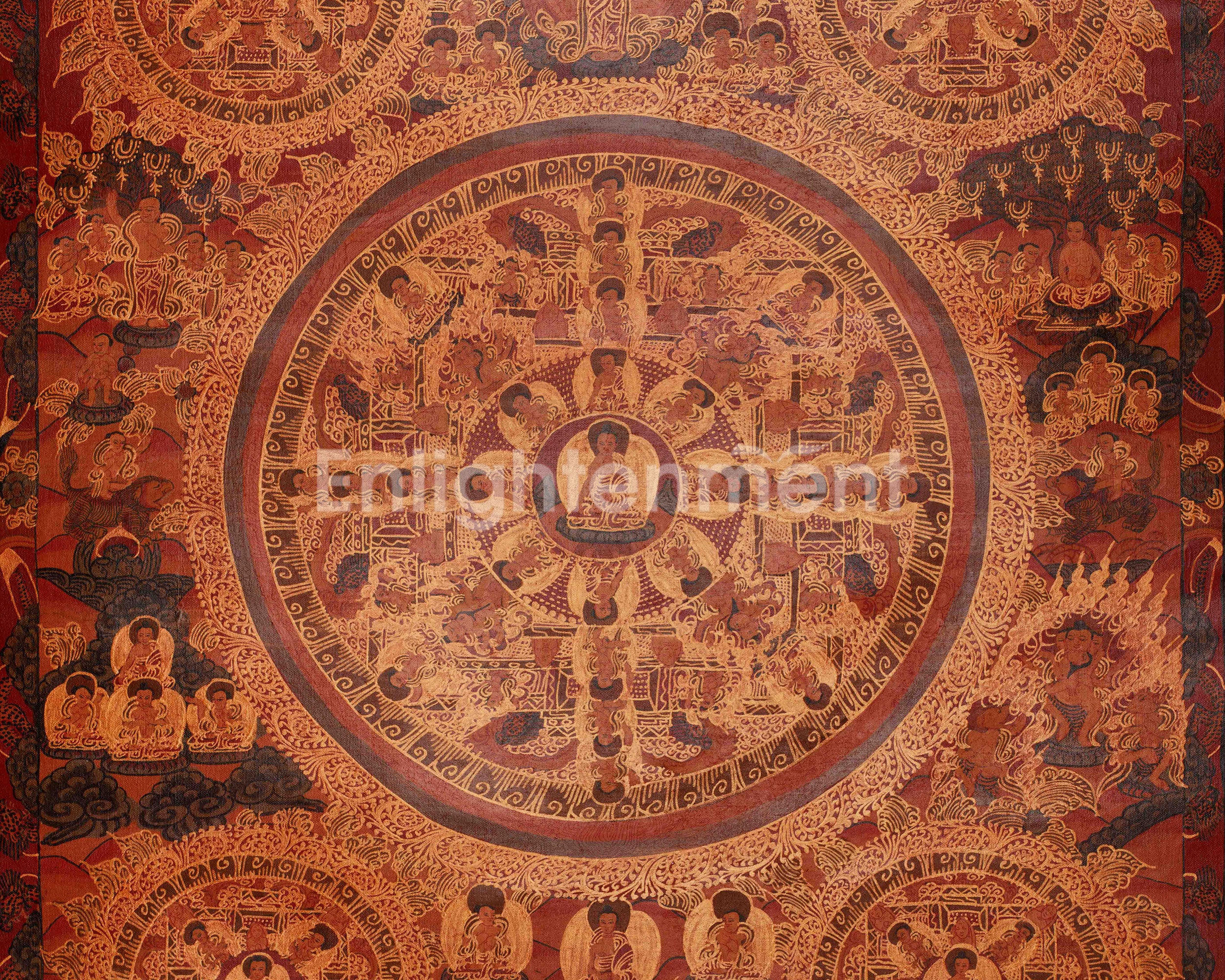 Spiritual Buddha Mandala Artwork | Tibetan Buddhist Thangka | Traditional Himalayan Art
