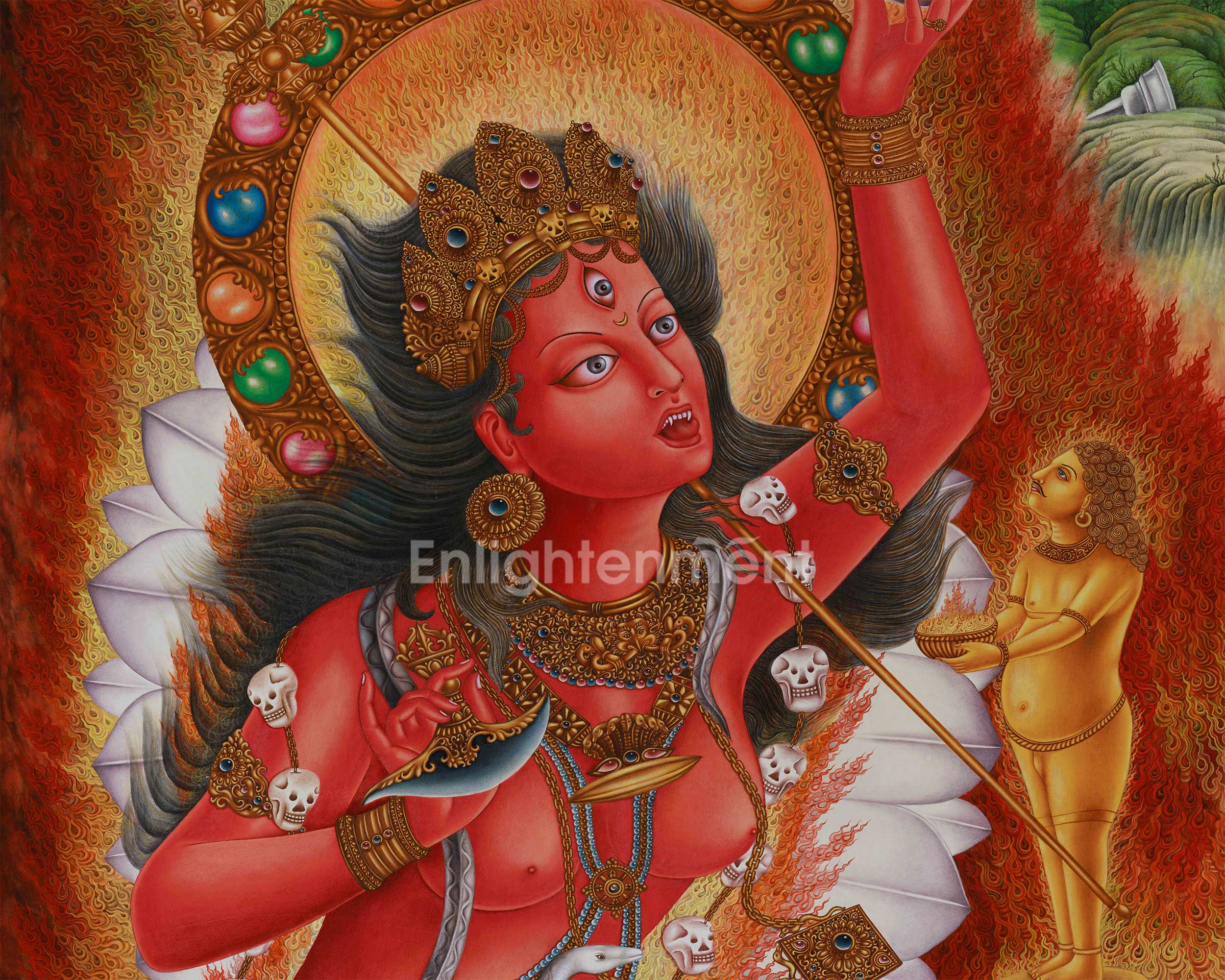 Thangka of Vajrayogini | Wrathful Wisdom Dakini | Sacred Tantric Deity