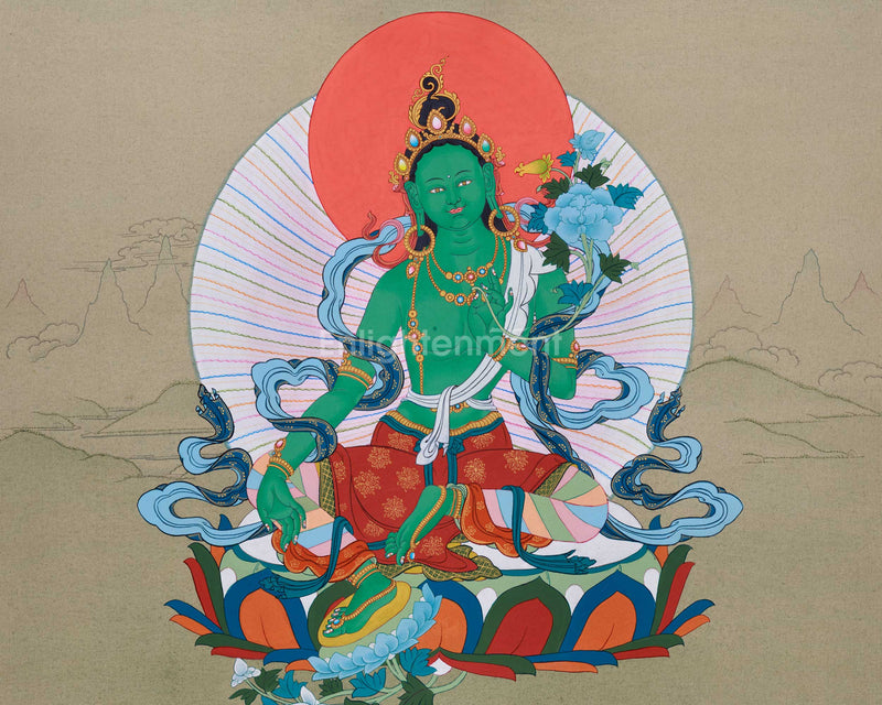 Karma Gadri Thangka of Green Tara