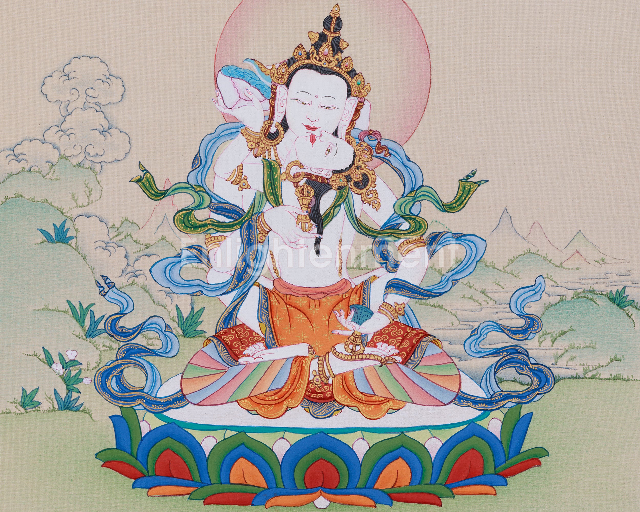 Purification Deity, Vajrasattva | Thangka for Karma Cleansing and Meditation