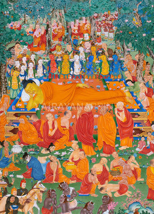 Maha Parinirvana Giclee Canvas Print | The Moment of Liberation