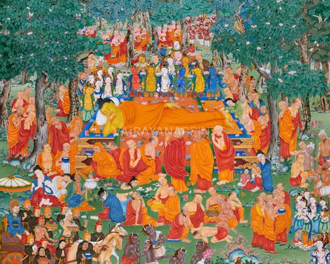 Maha Parinirvana Giclee Canvas Print | The Moment of Liberation