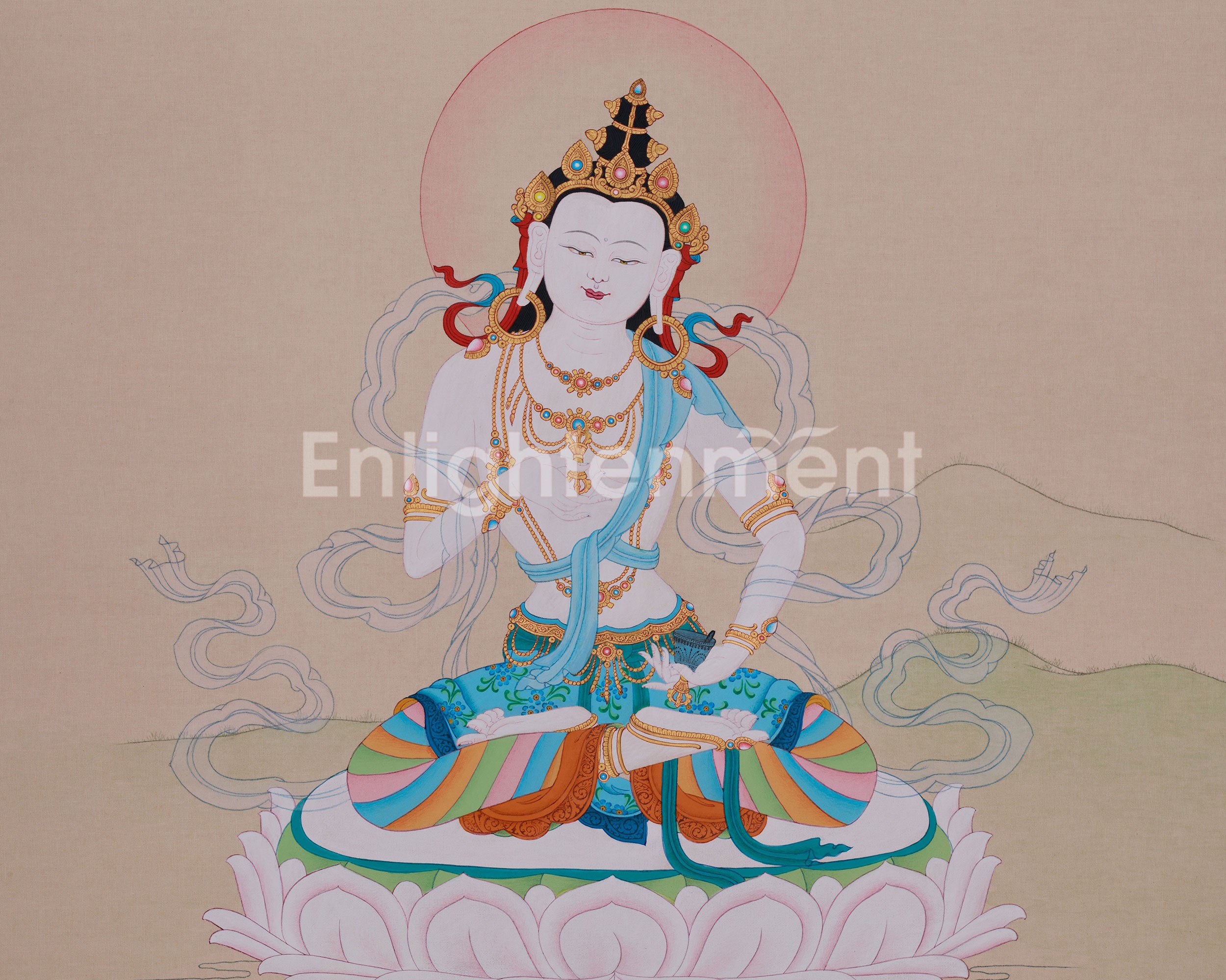 Tibetan Buddhist Vajrasattva Thangka | Embodiment of Purification and Enlightenment