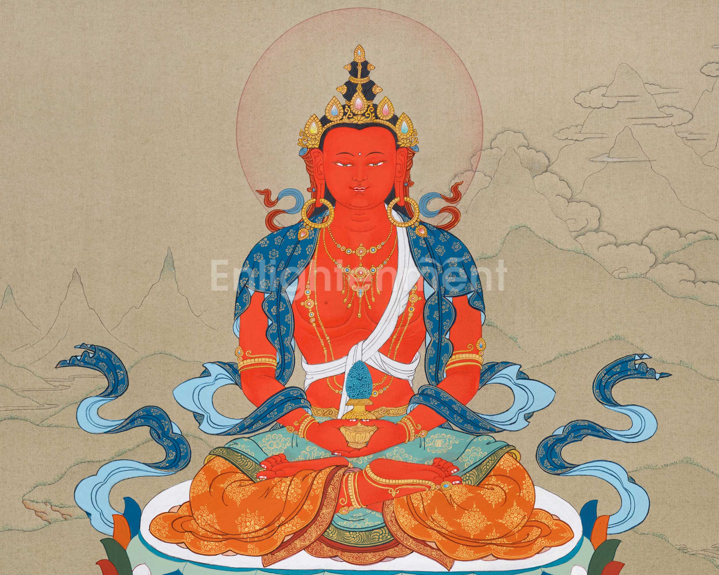 Amitayus: A long life Deity Thangka