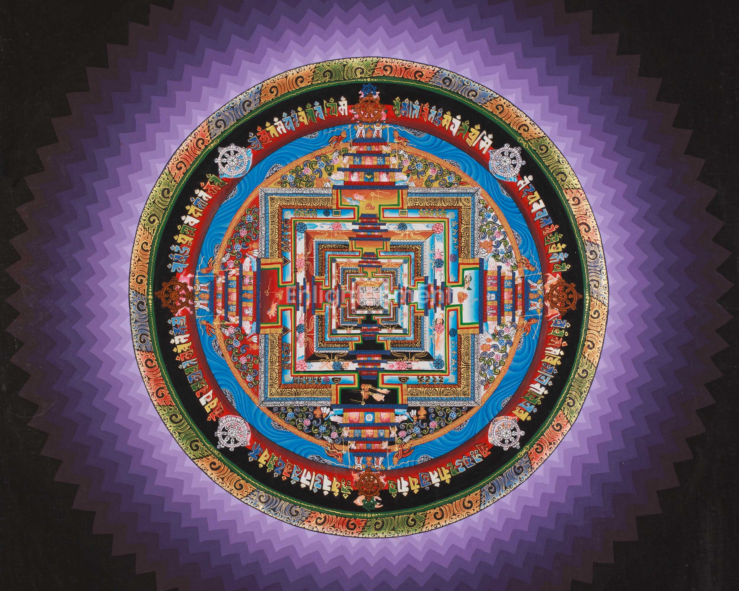 Buddhist Thangka of Kalachakra Mandala | Meditation Art