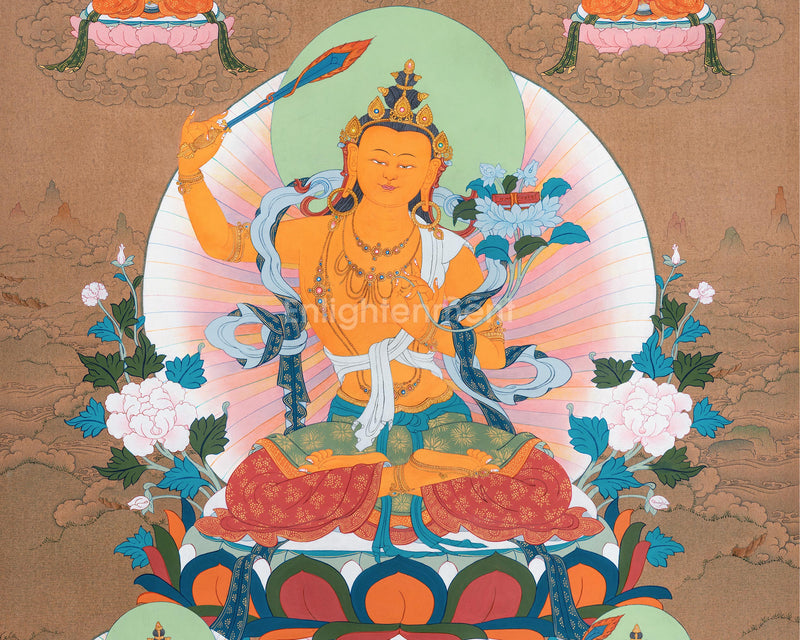 Five Forms of Manjushri Thangka | Bodhisattva of Wisdom and Knowledge