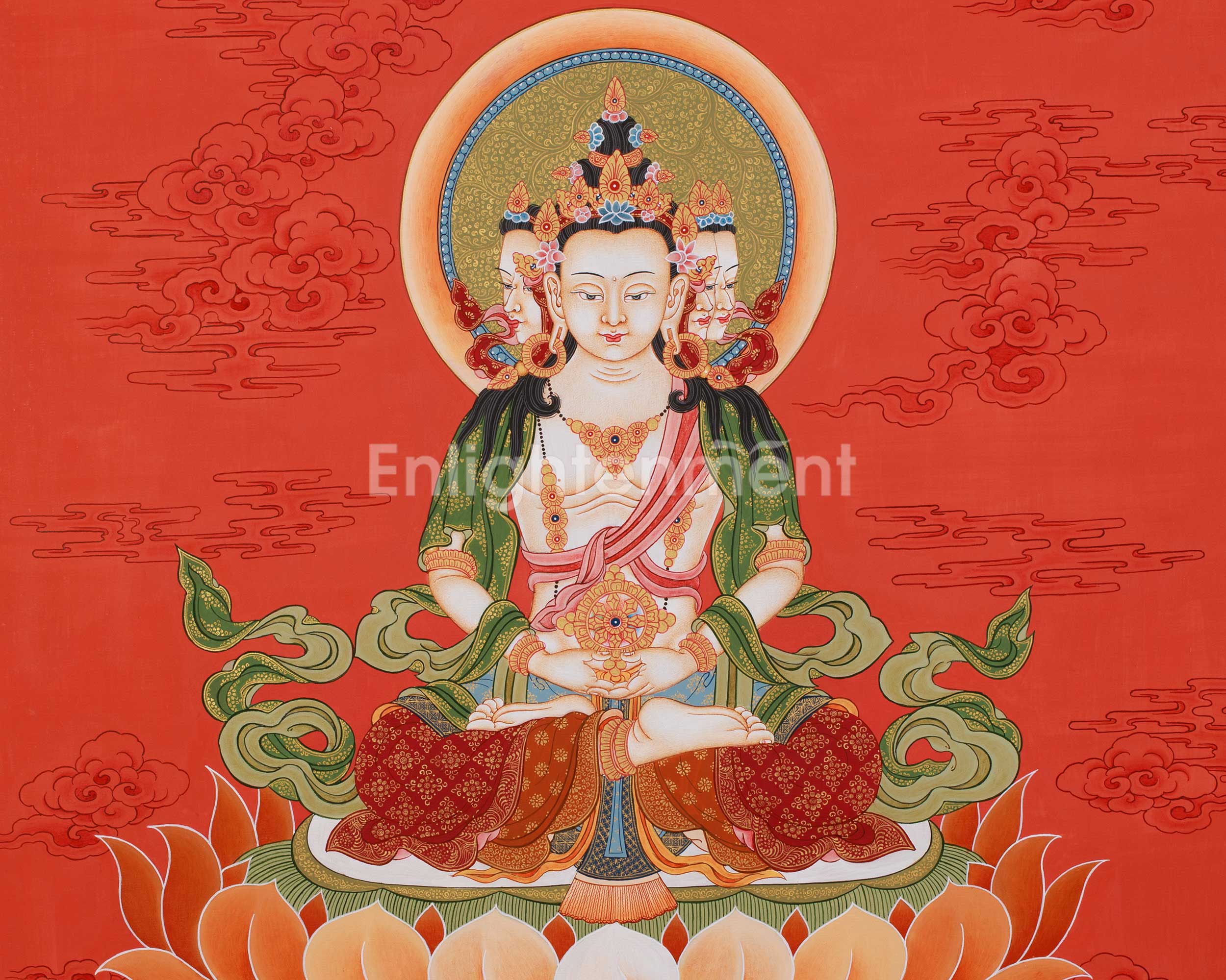 Vairochana Buddha Thangka | Tibetan Wisdom Deity Art