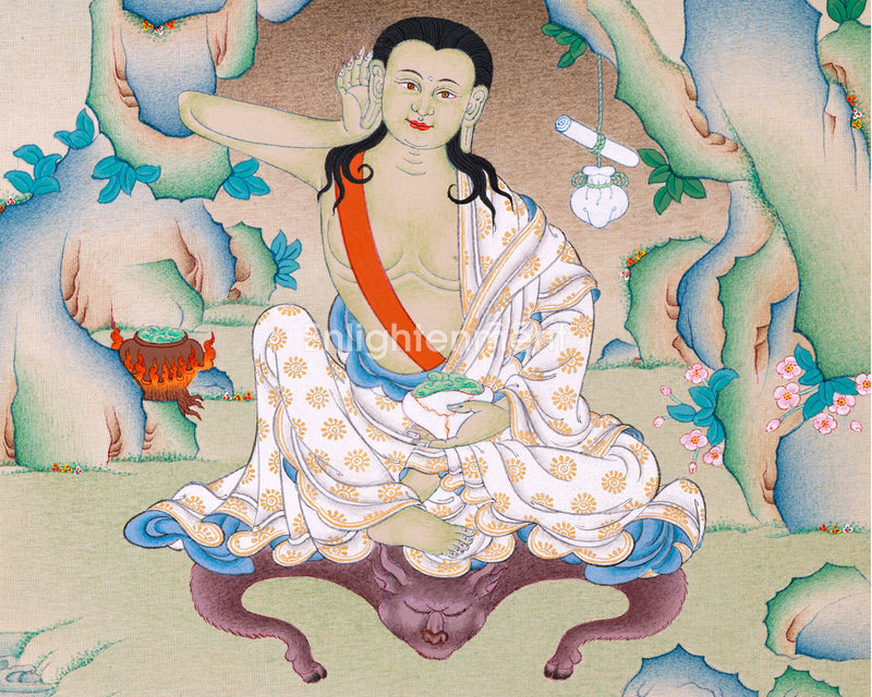 Milarepa - The Yogi Sage Figurine | Traditional Himalayan Buddhist Thangka Art