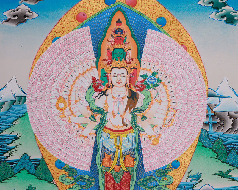 1000 Arms Avalokiteshvara Thangka | Compassion and Protection