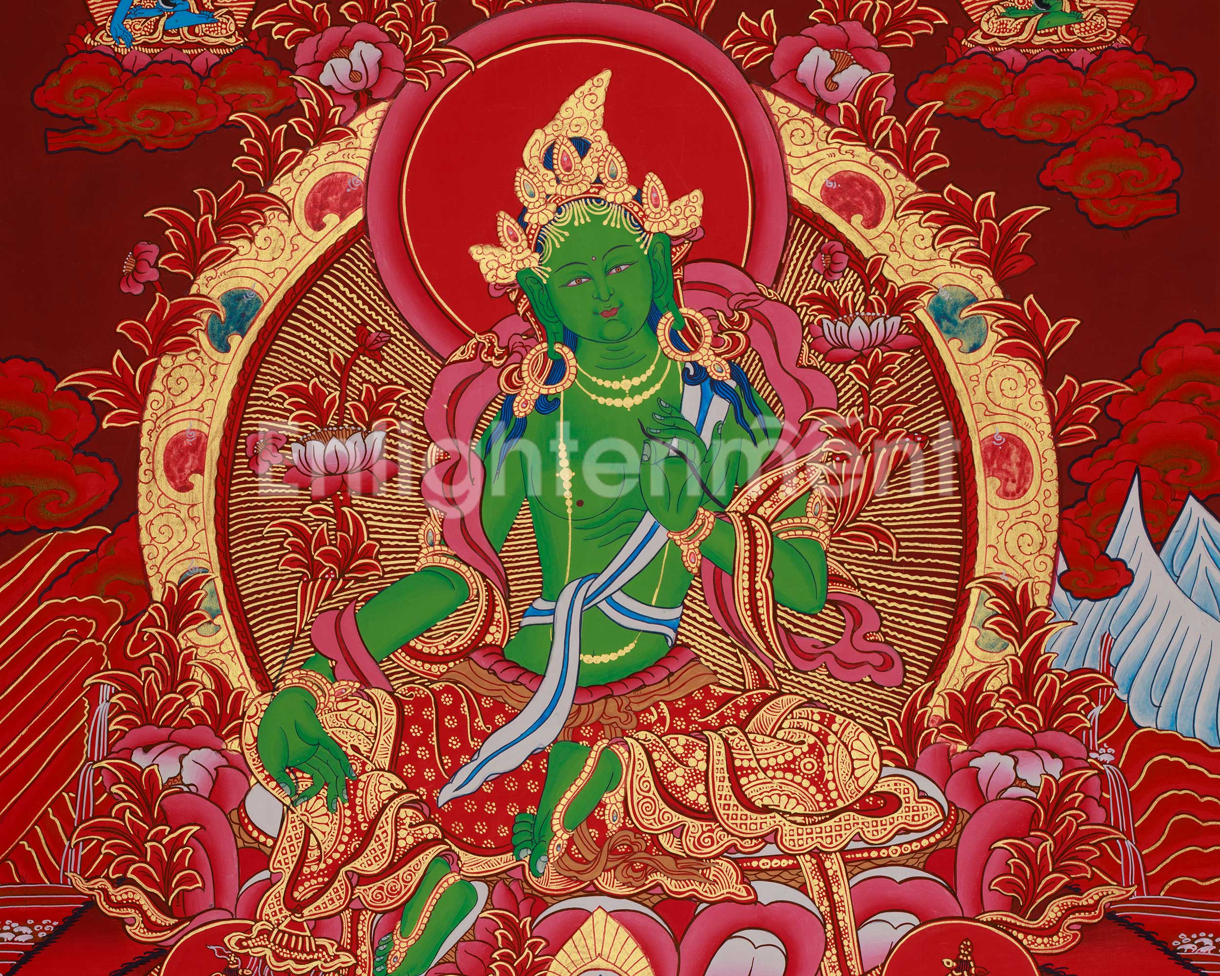 Himalayan Deity Green Tara Thangka | Hand Painted Tibetan Buddhist Art | Mother of Liberation