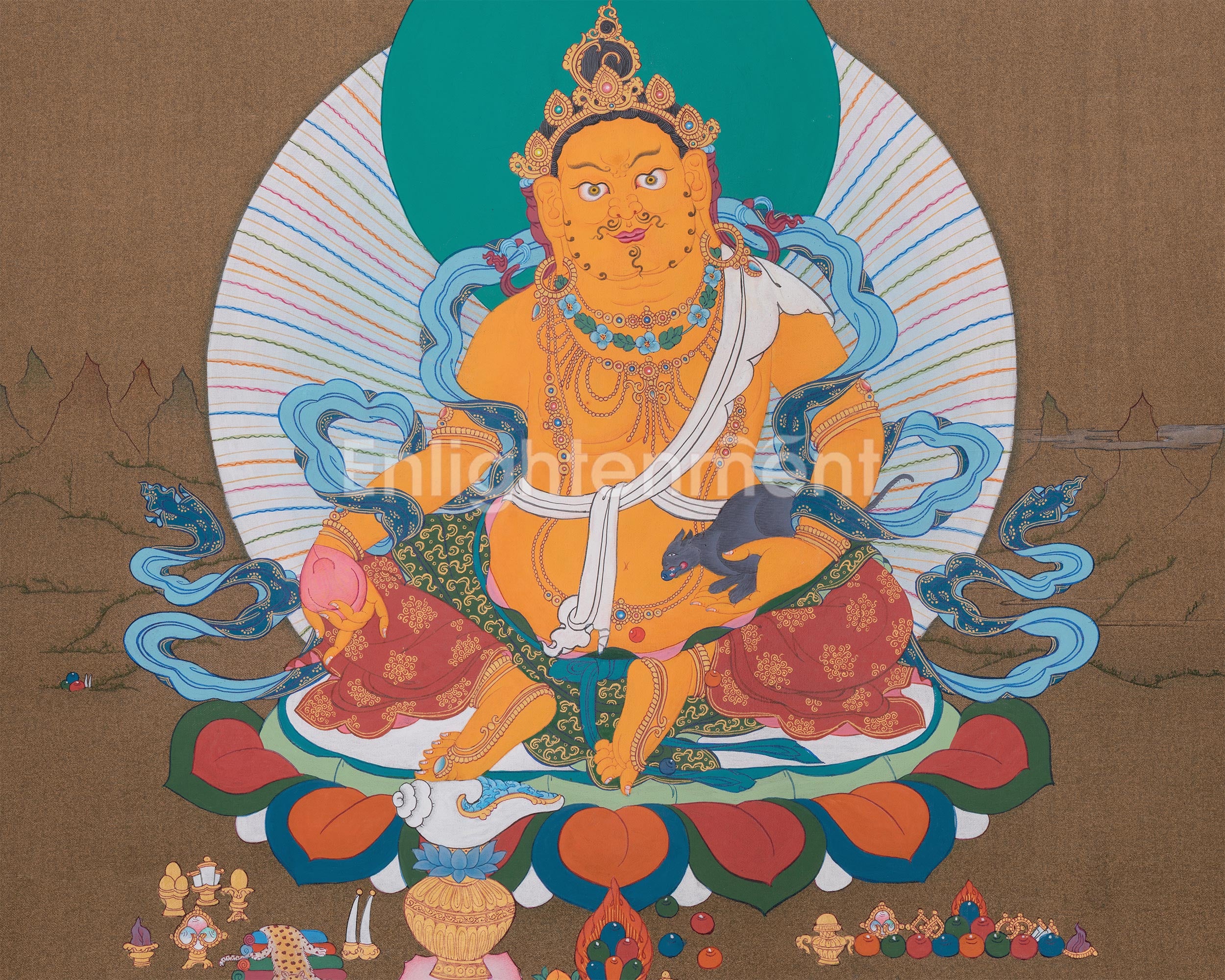 Deity of Wealth Dzambhala Thangka | A Powerful Tool for Wealth and Success