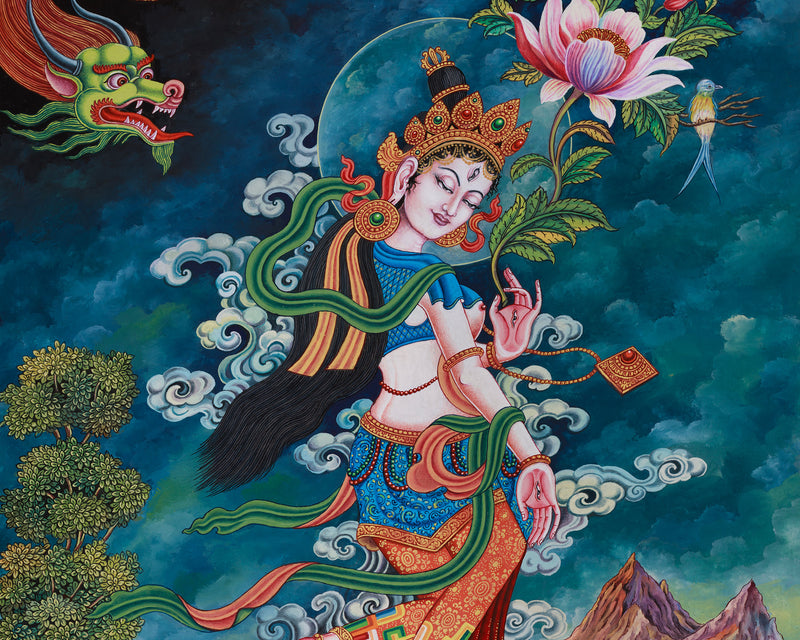 Compassionate Dolma Karpo, White Tara Thanhgk | Tibetan Buddhist Goddess of Compassion & Healing