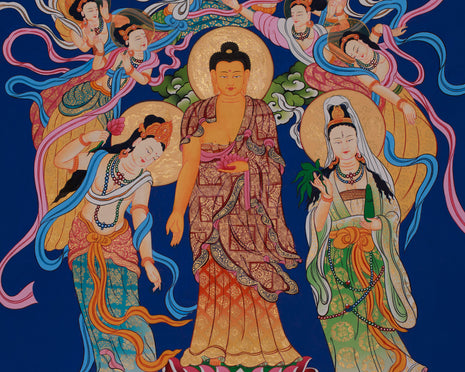 Standing Buddha Thangka | Symbol of Peace, Enlightenment, and Divine Grace