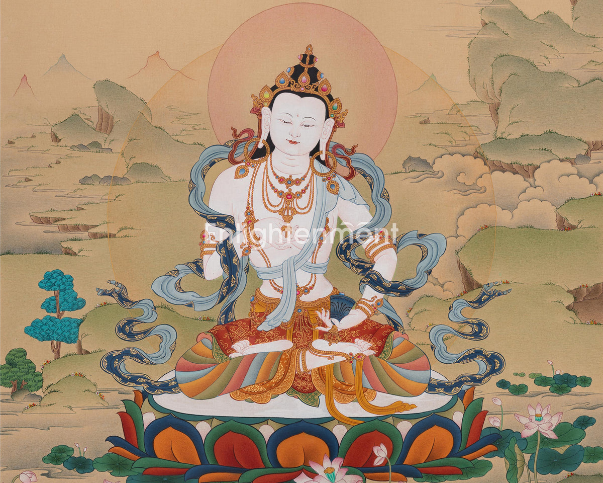 Vajrasattva Sacred Thangka | Traditional Buddhist Art of Purity and Transformation