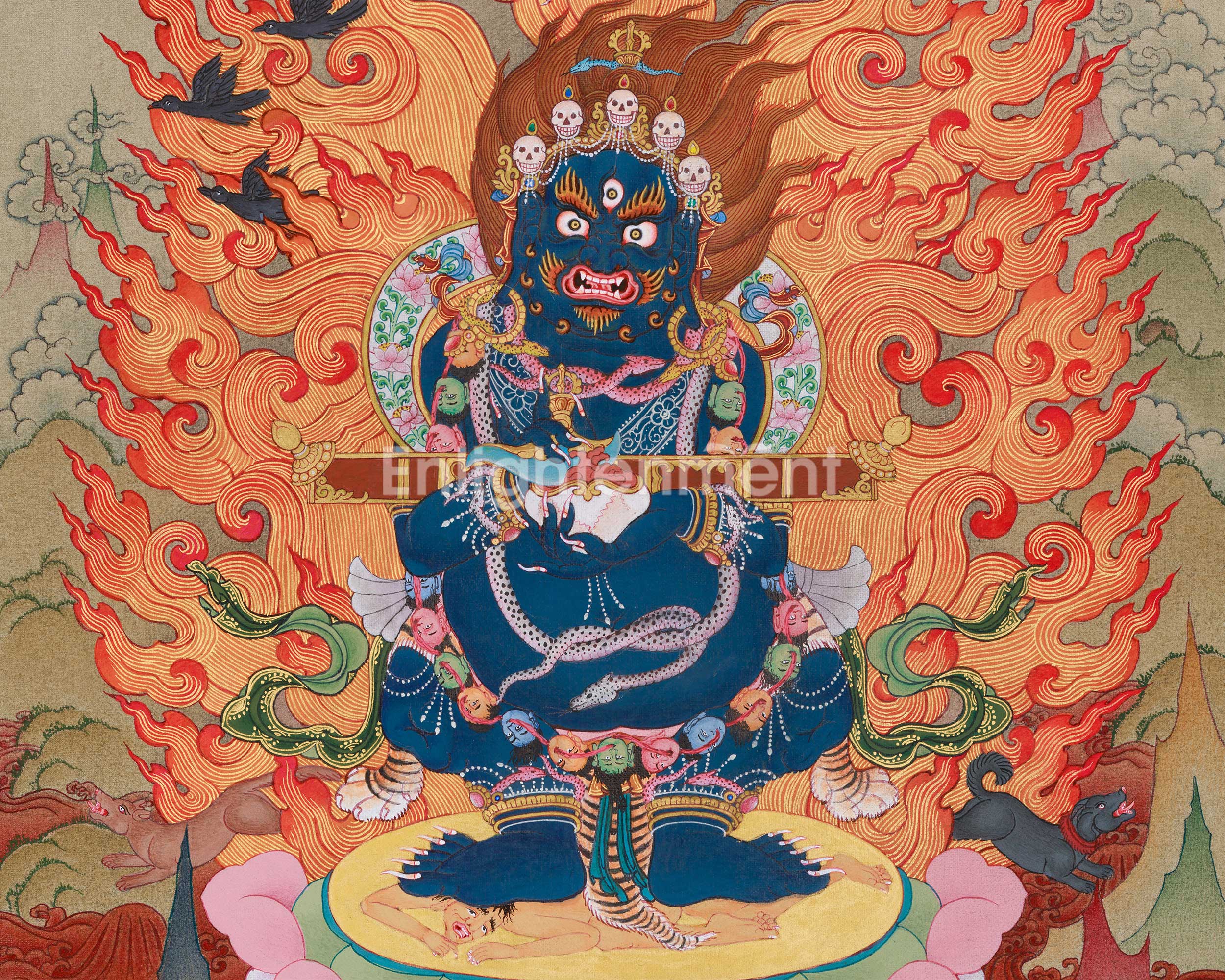 Sakya Mahakala Painting | The Powerful Protector of the Sakya Tradition