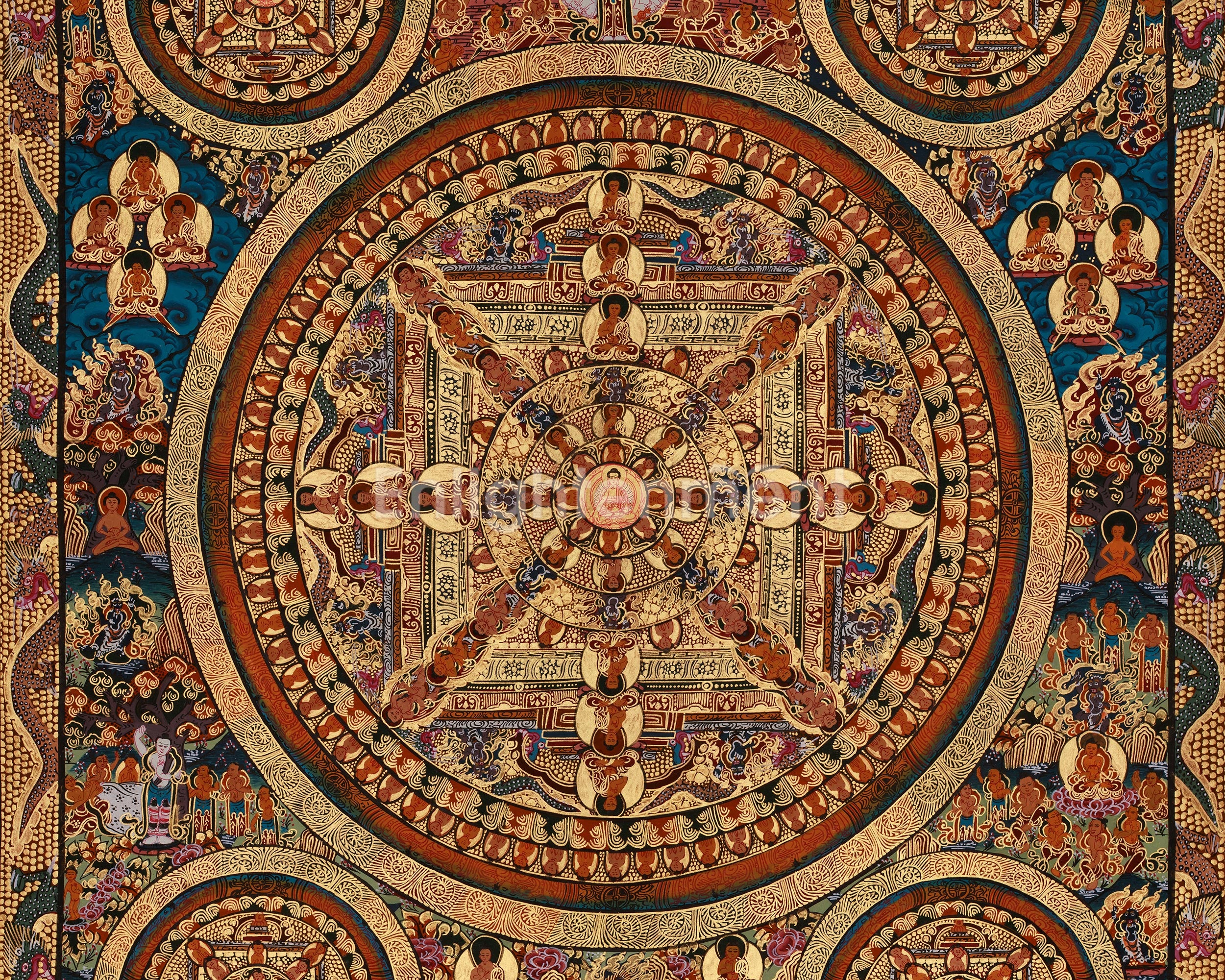 Hand-Painted Buddha Mandala Art | Meditation Altar