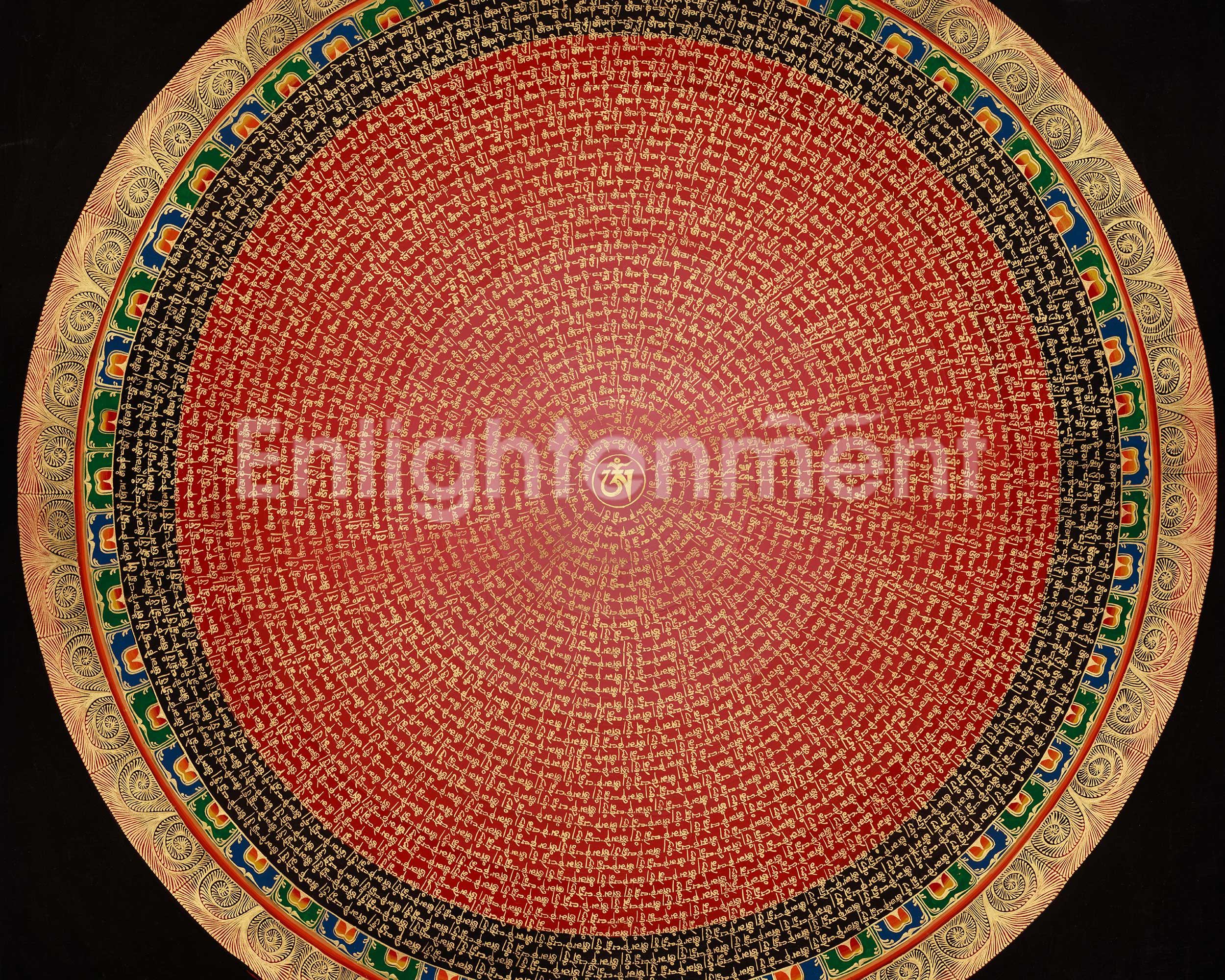 Himalayan Artwork of Mantra Mandala | Tibetan Buddhist Sacred Painting | Wall Hanging