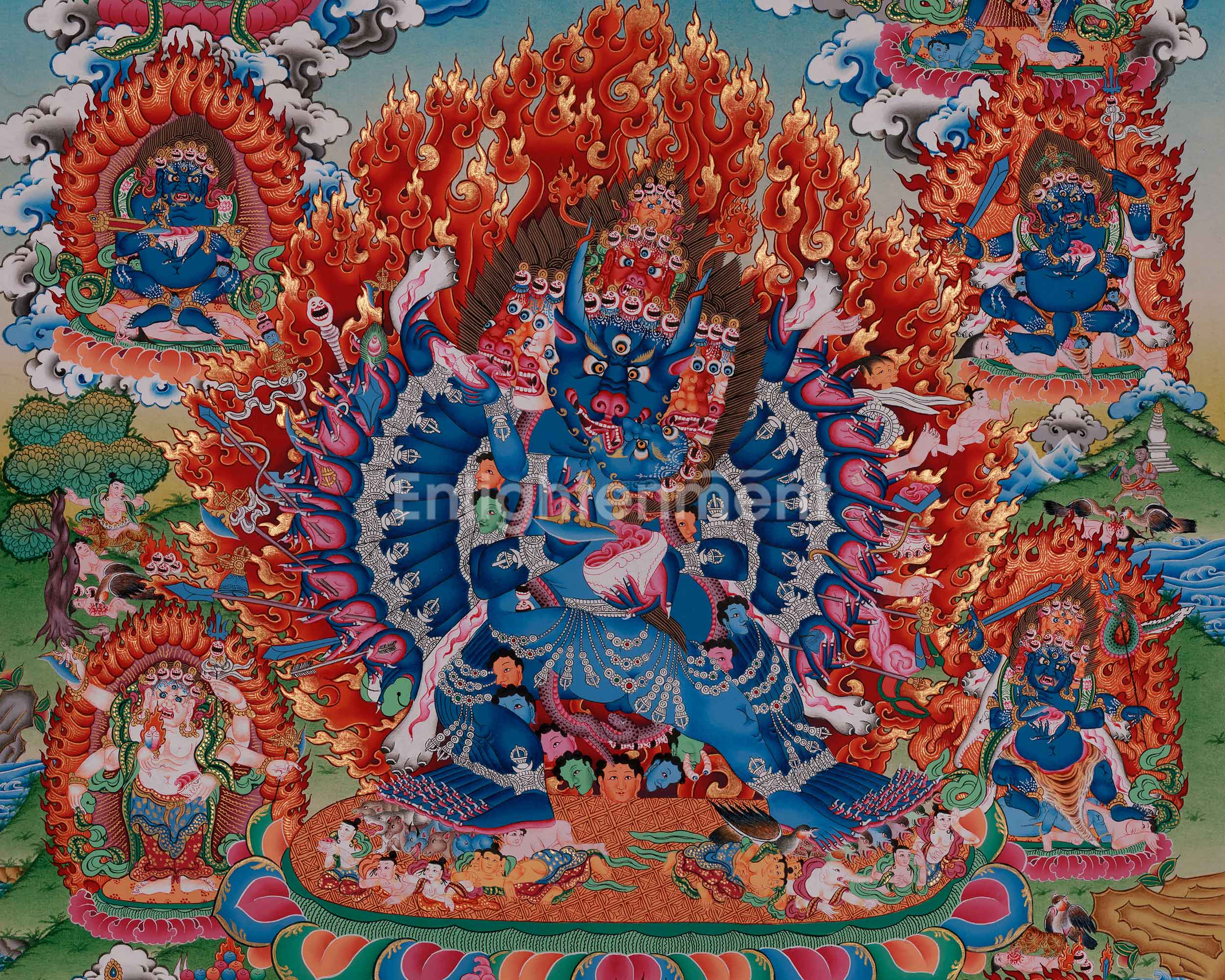 Wrathful Yamantaka Thangka | The Destroyer Of Death | Buddhist Altar