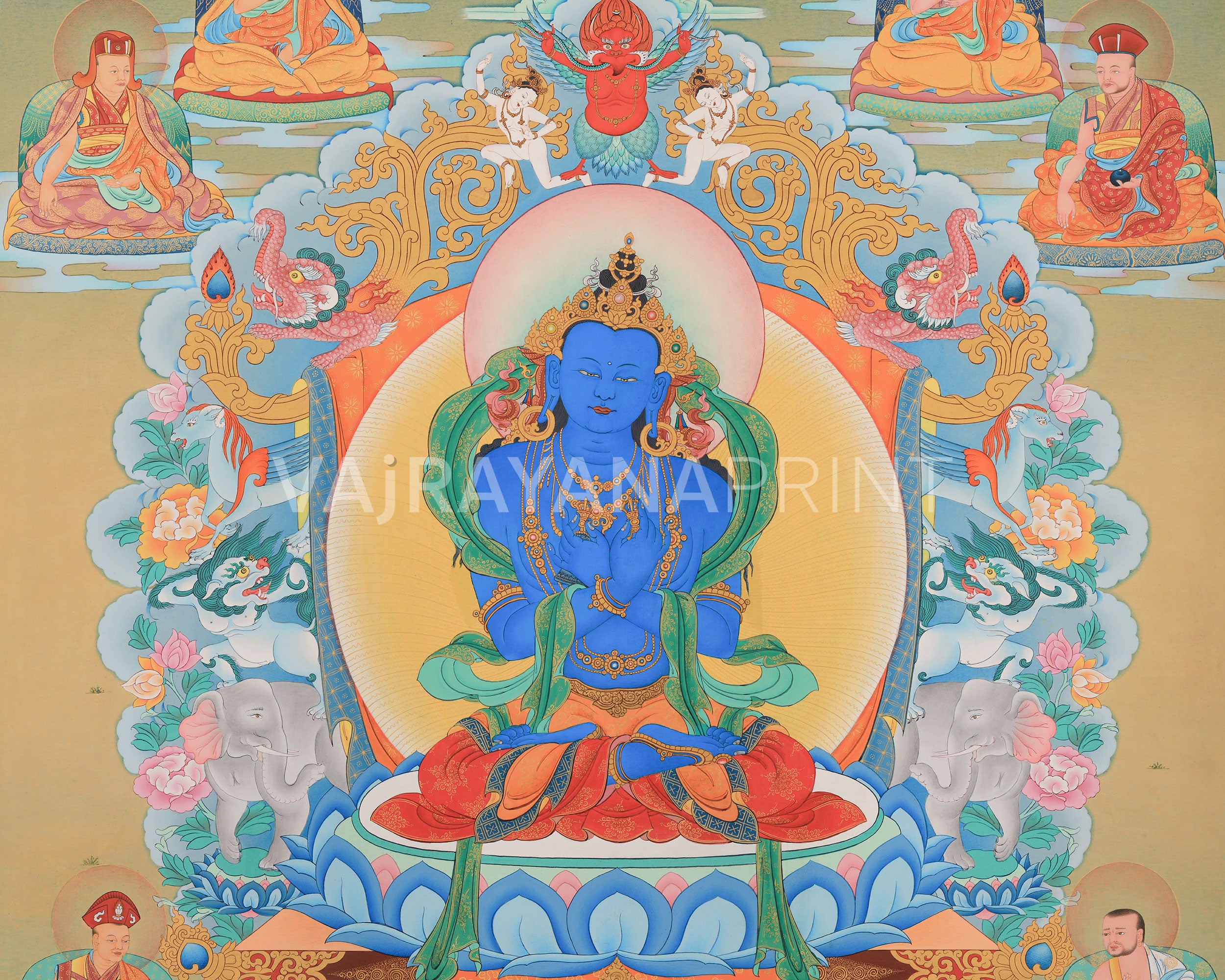 Vajradhara Buddha Thangka Print | Giclee Artwork of the Primordial Buddha