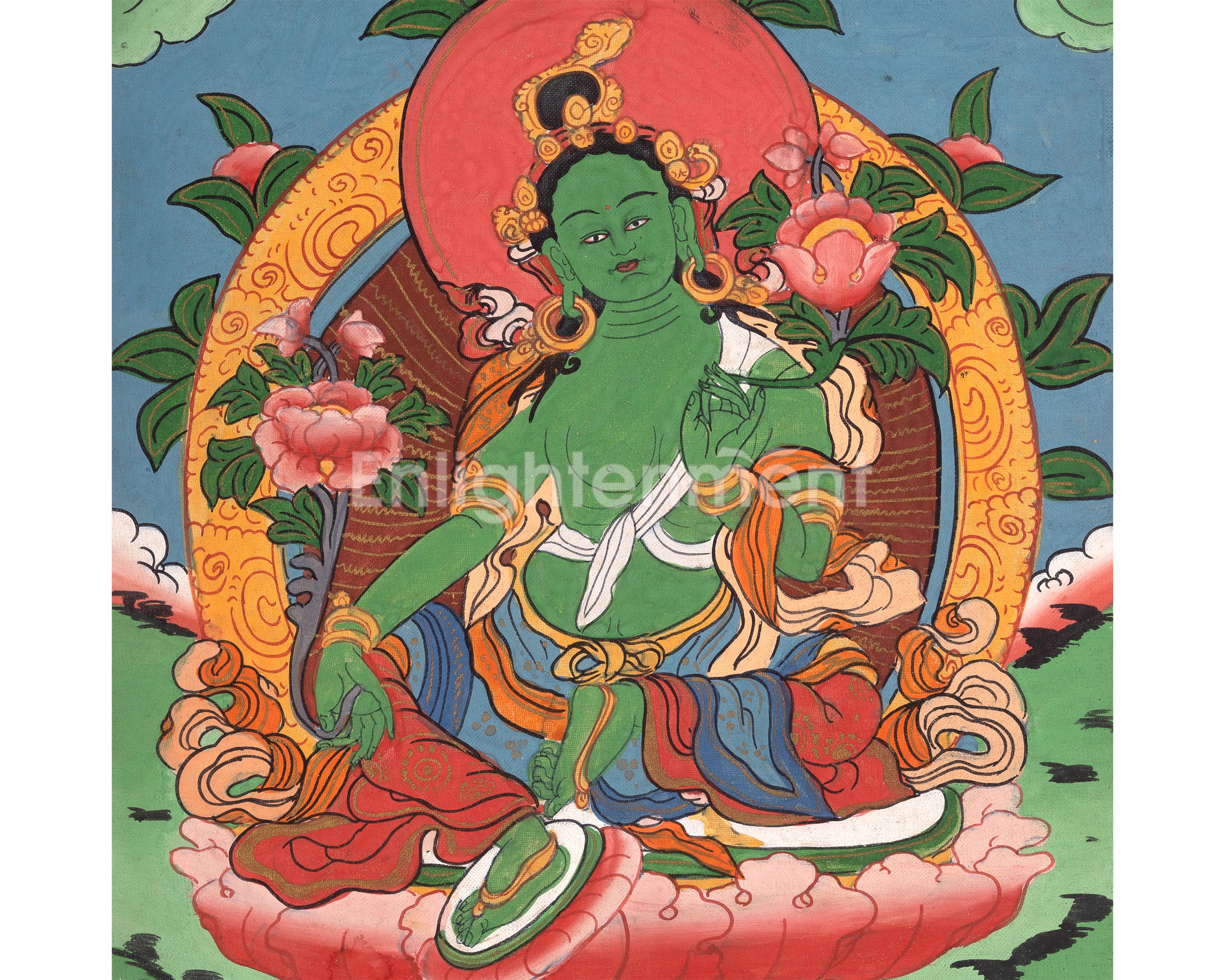 Buddha Vairocana Thangka | The Central Buddha of Tibetan Buddhism