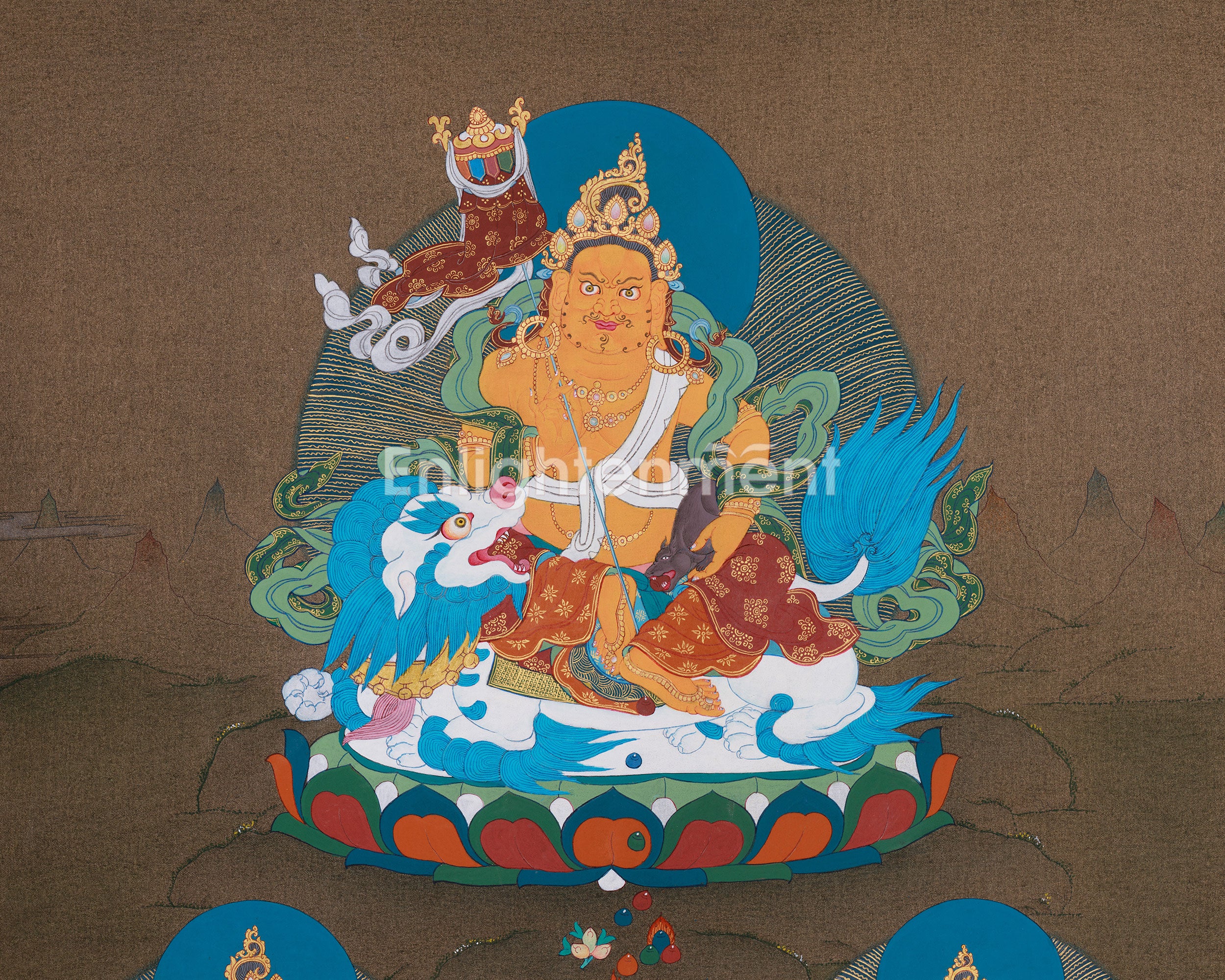 Namtoshe Buddha Thangka | Featuring Dzambhala and Vasundhara