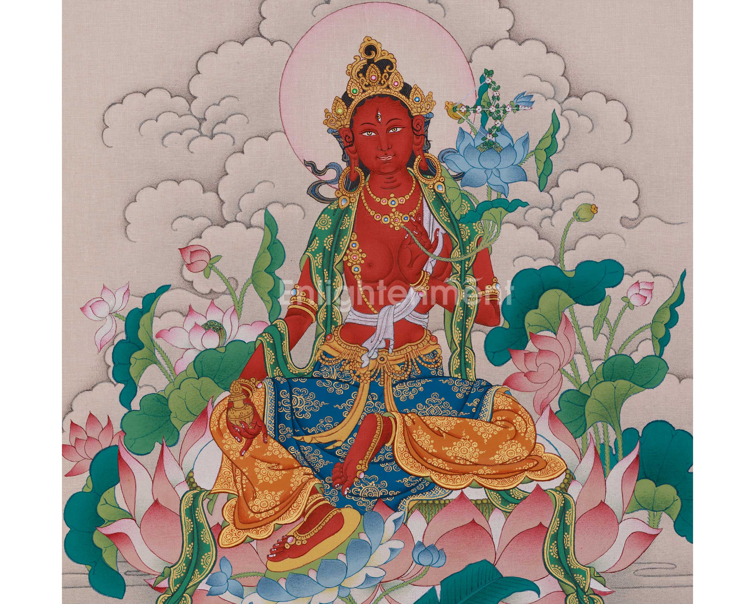 Divine Thangka of Red Tara | A Sacred Symbol of Power and Compassion