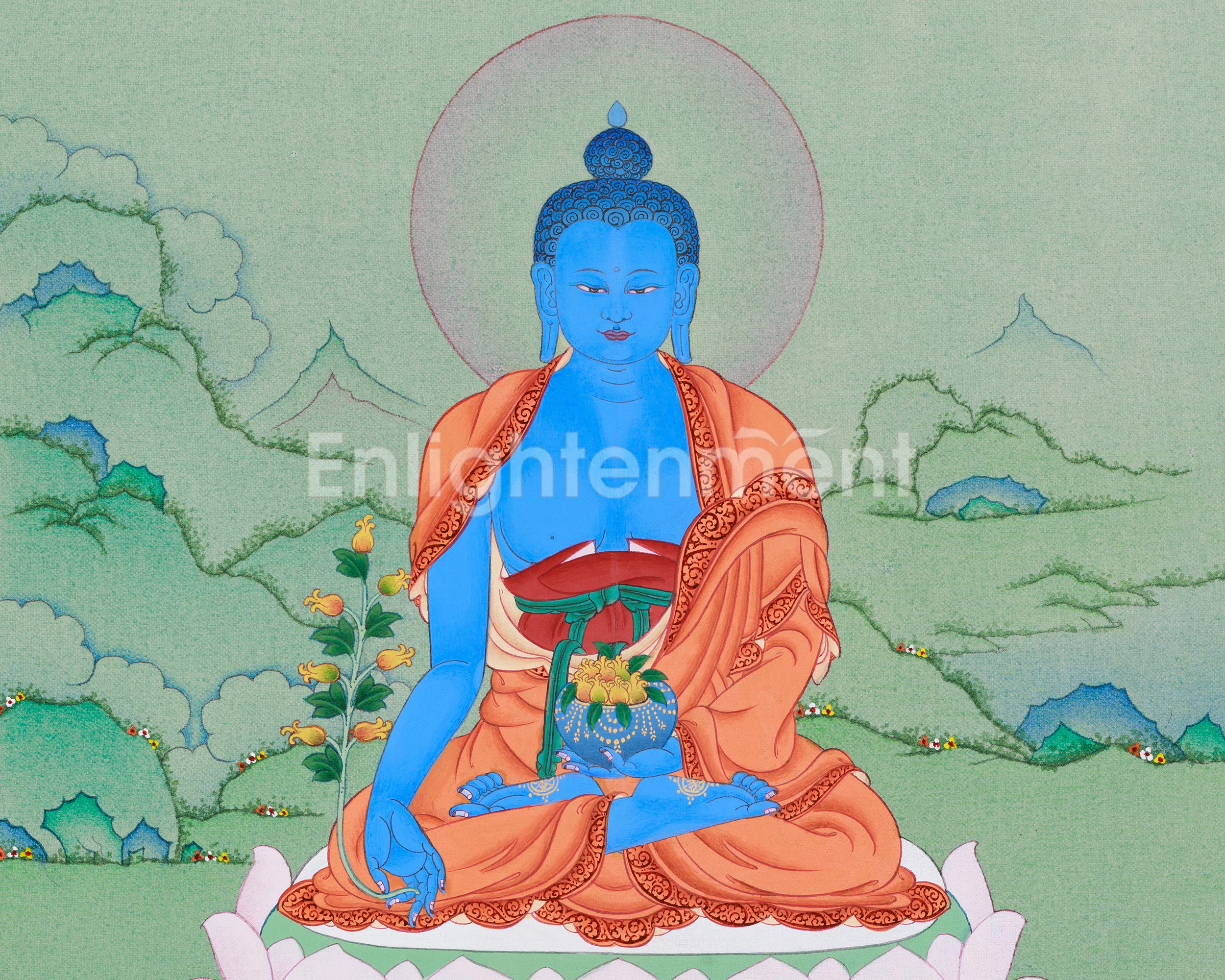 Healing Buddha Bhaisajyaguru Thangka | Deity of Health & Purification