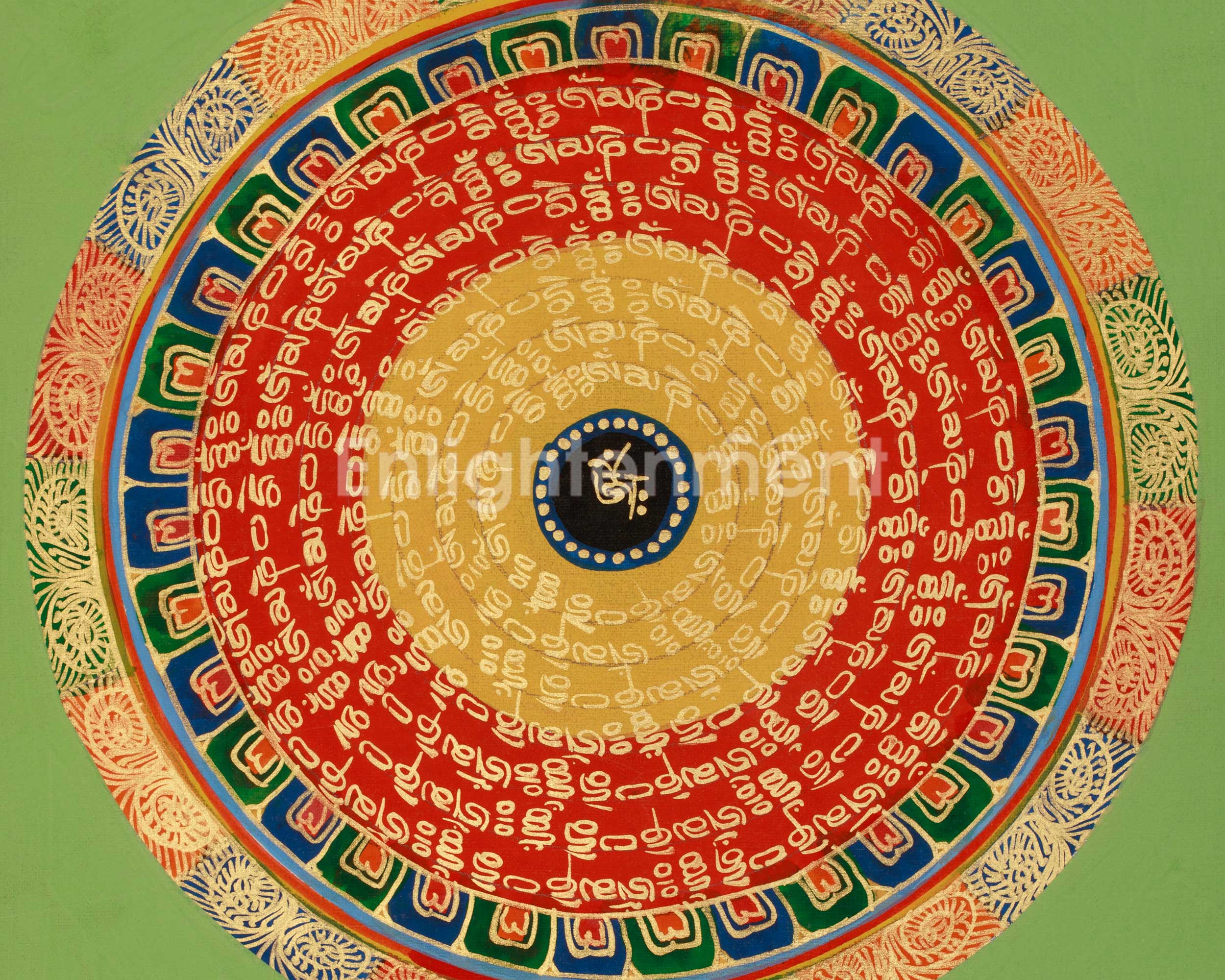 Religious Art of Mantra Mandala | Sacred Tibetan Meditation and Visualization Artwork