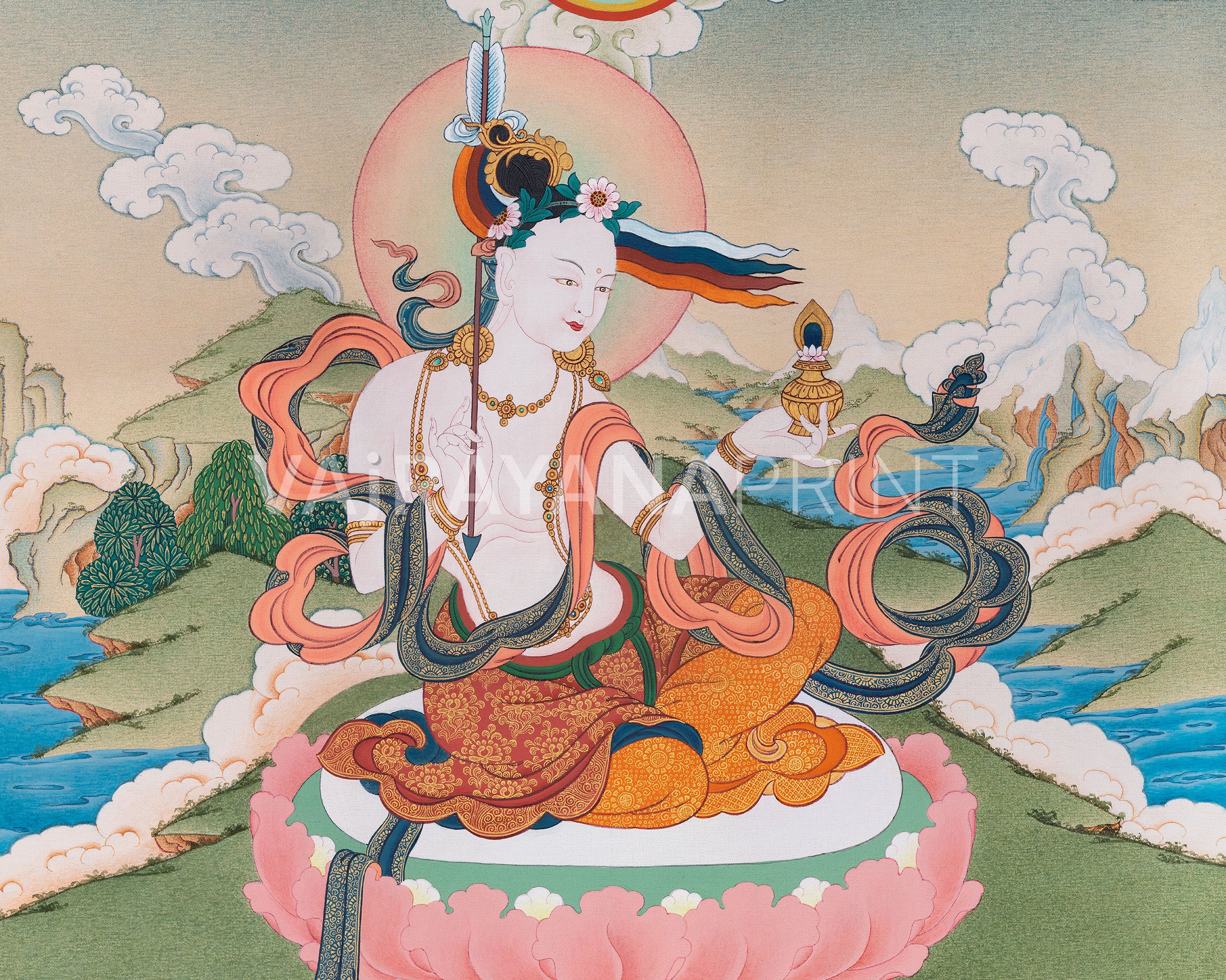 Mandarva Thangka Print | Wisdom Dakini | Digital Print