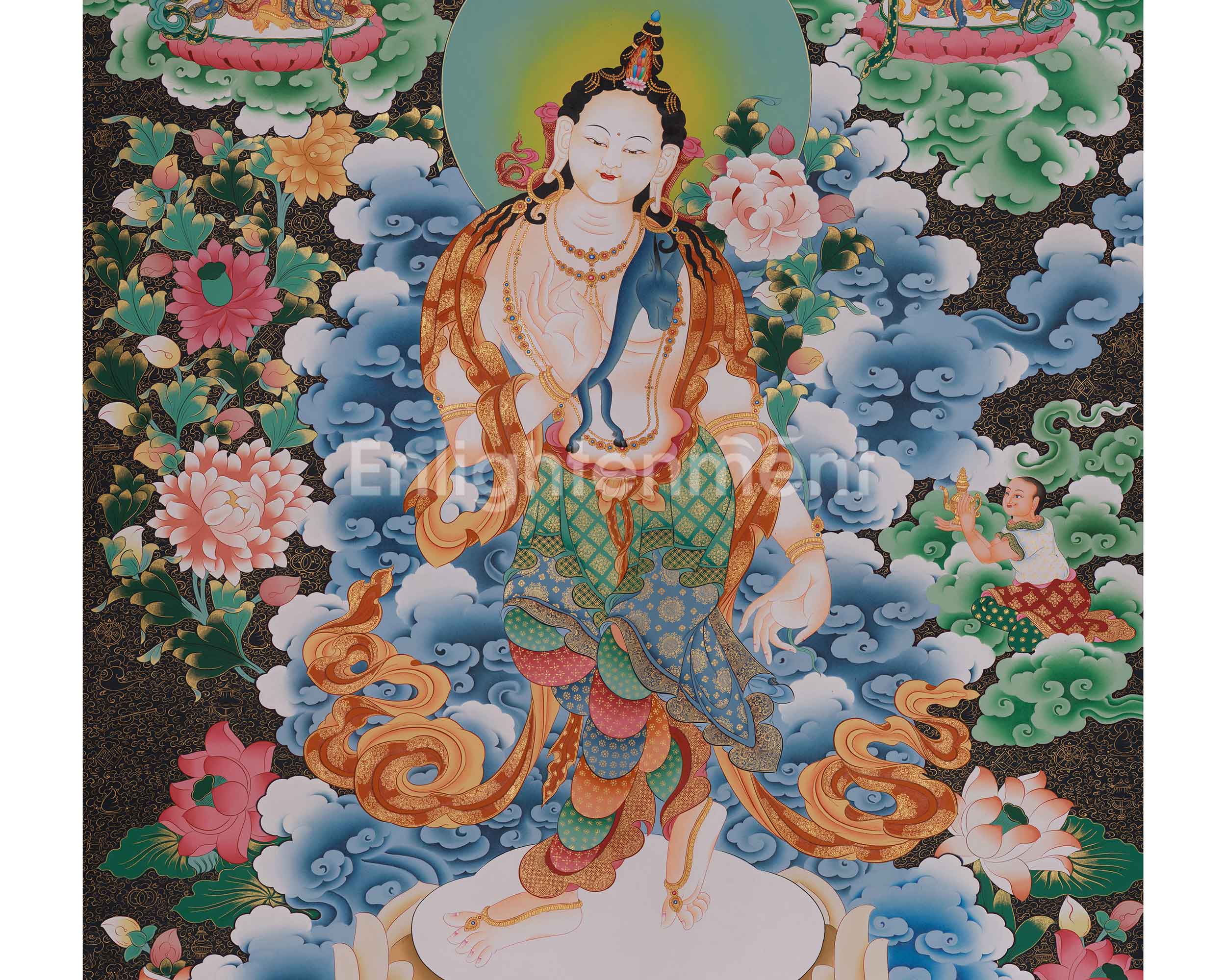 Divine Standing Chenrezig Thangka | Embodiment of Compassion