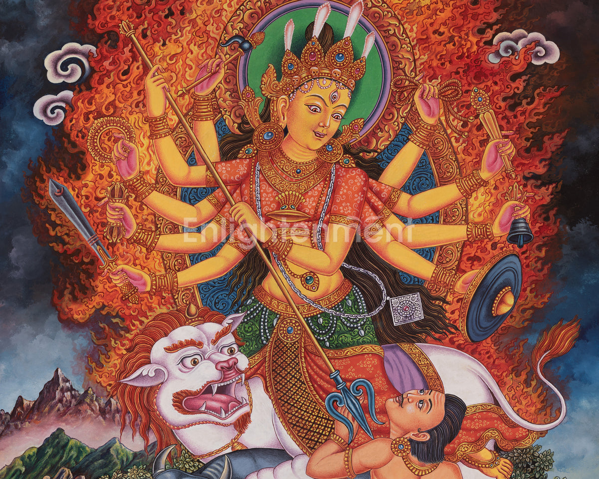 Durga Thangka | Represents Supreme Divine Feminine Cosmic Energy