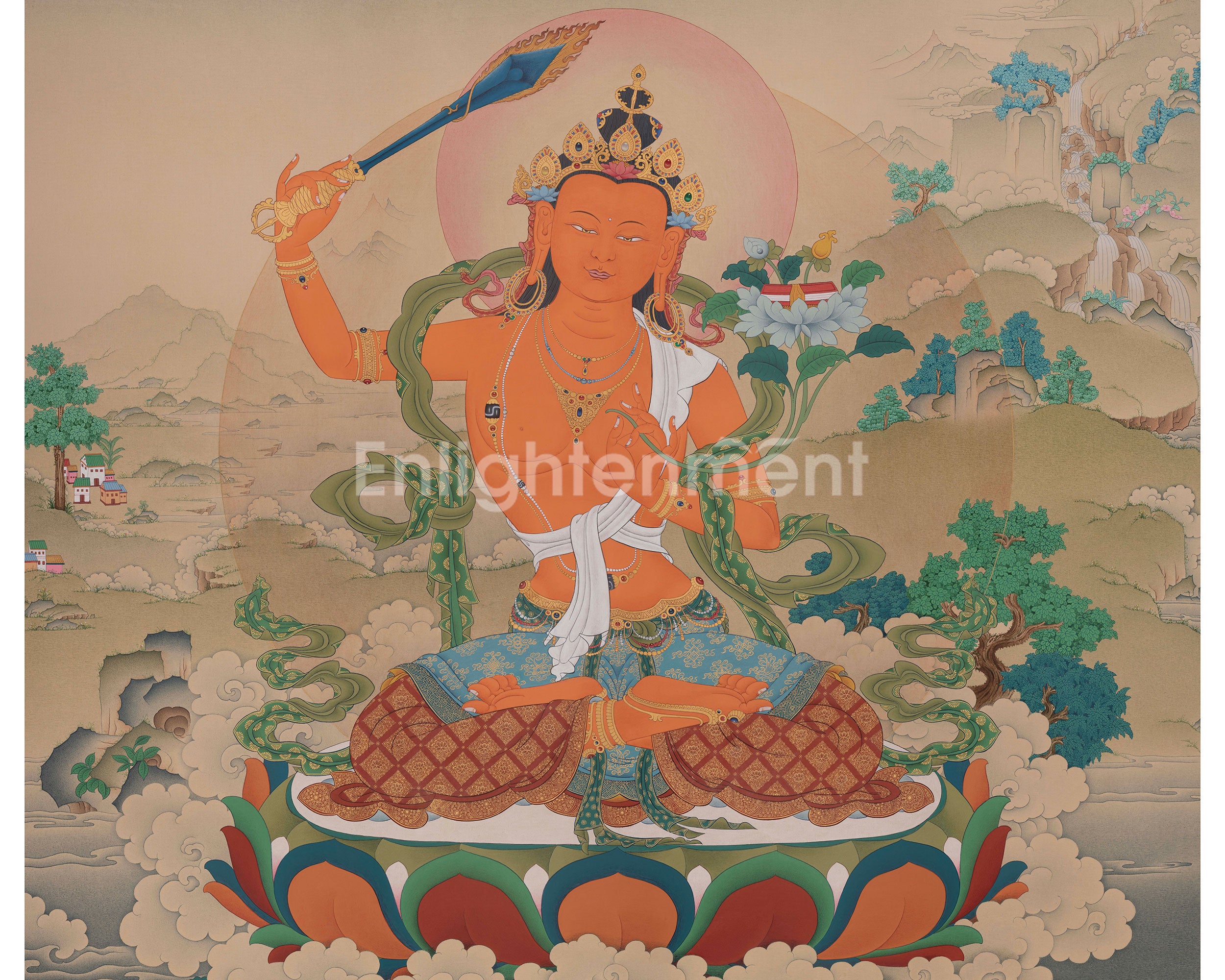 Tibetan Deity Manjushri Art | Representation of Enlightened Wisdom