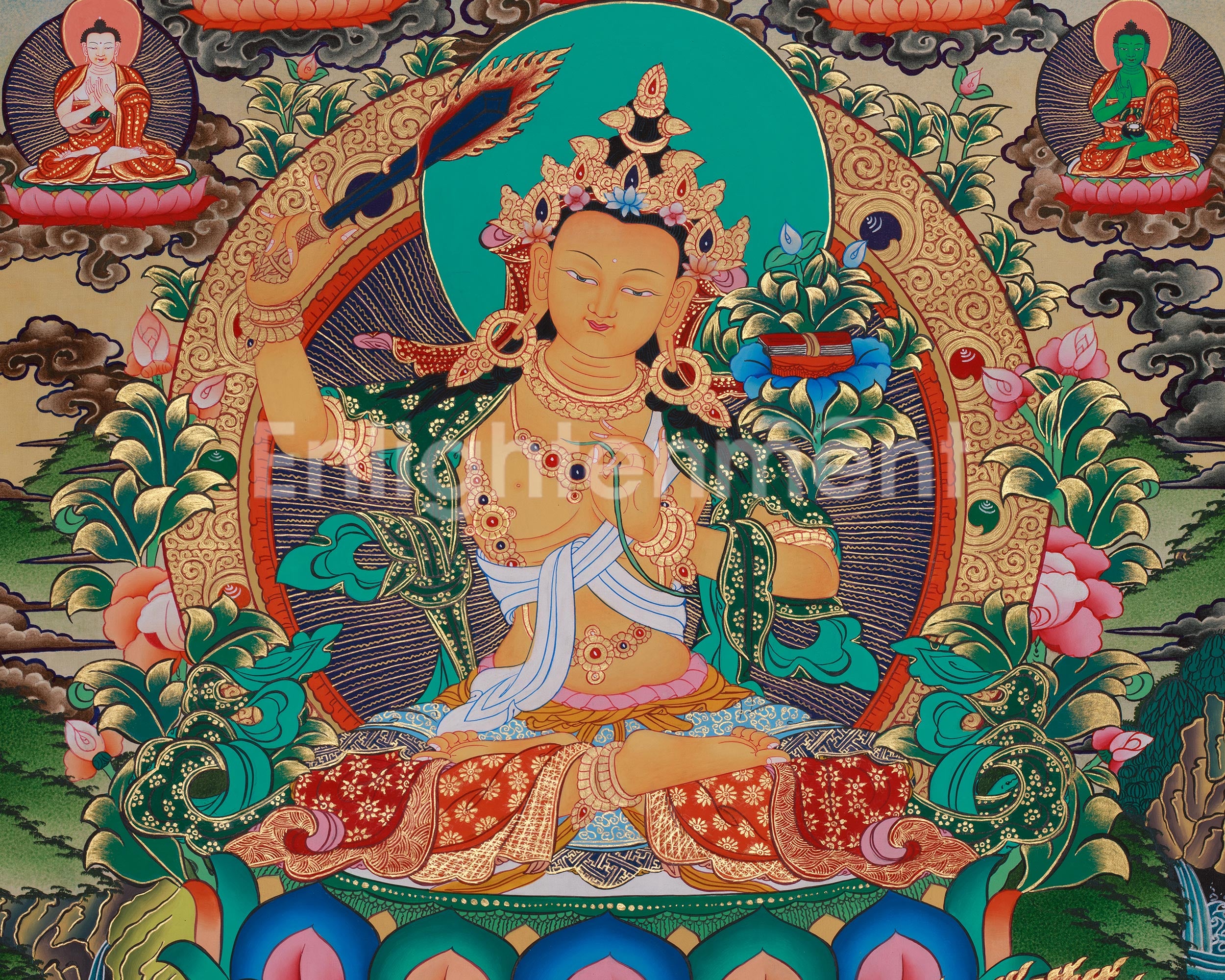 Manjushri Blessing Thangka | Buddhist Deity | Himalayan Art