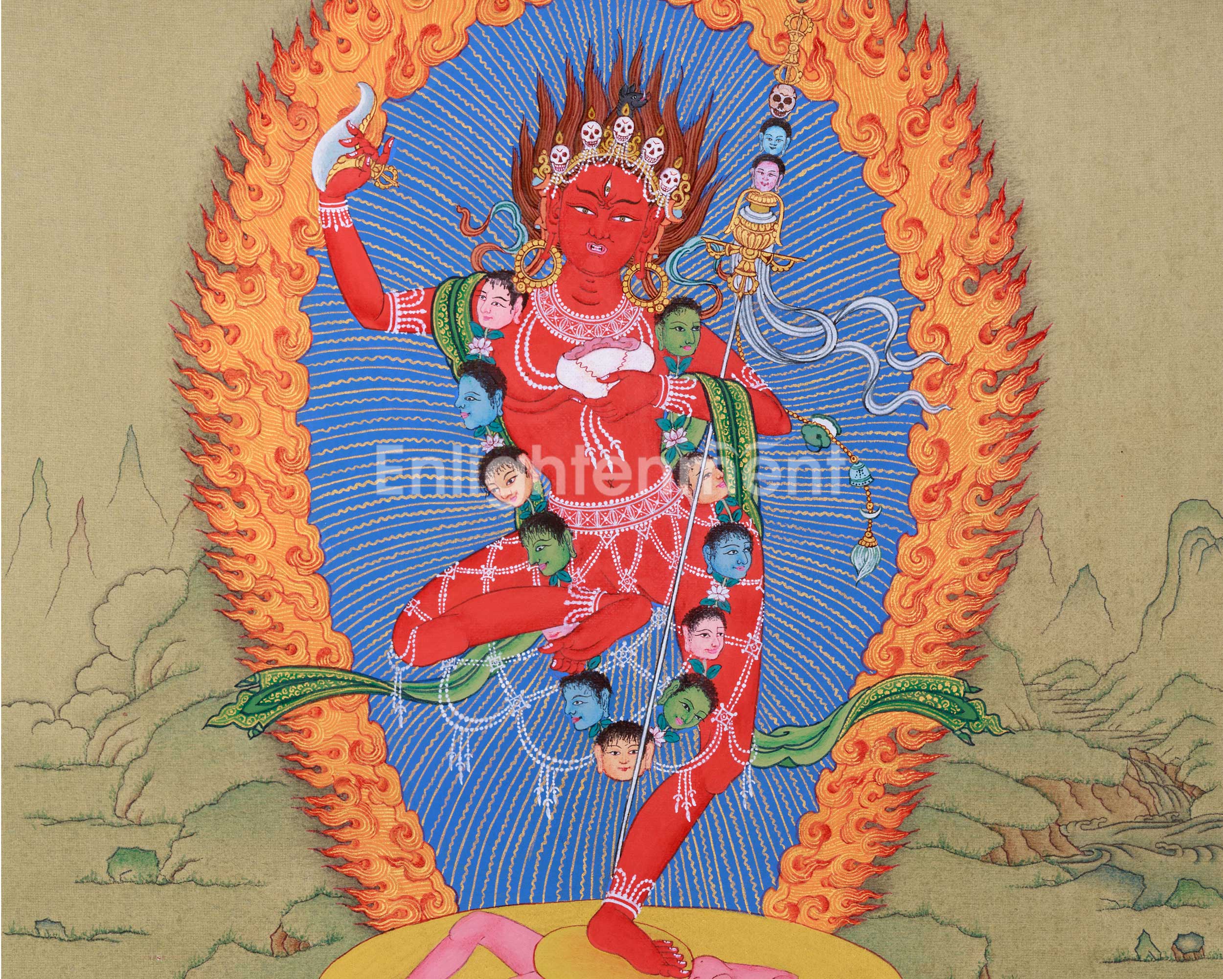 Small Vajrabarahi, Wrathful Vajrayogini Thangka